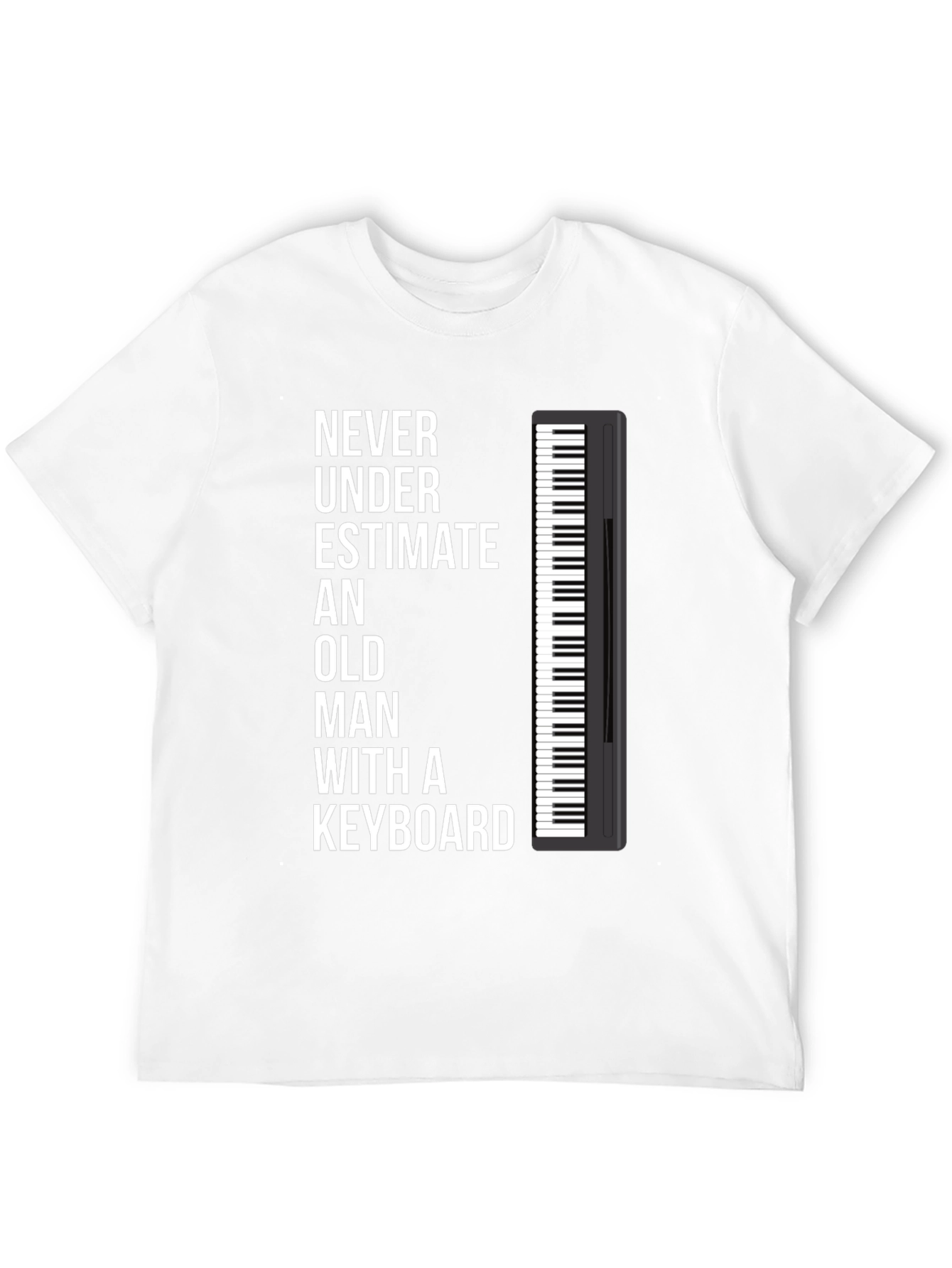 Never Underestimate Old Man Keyboard T-Shirt