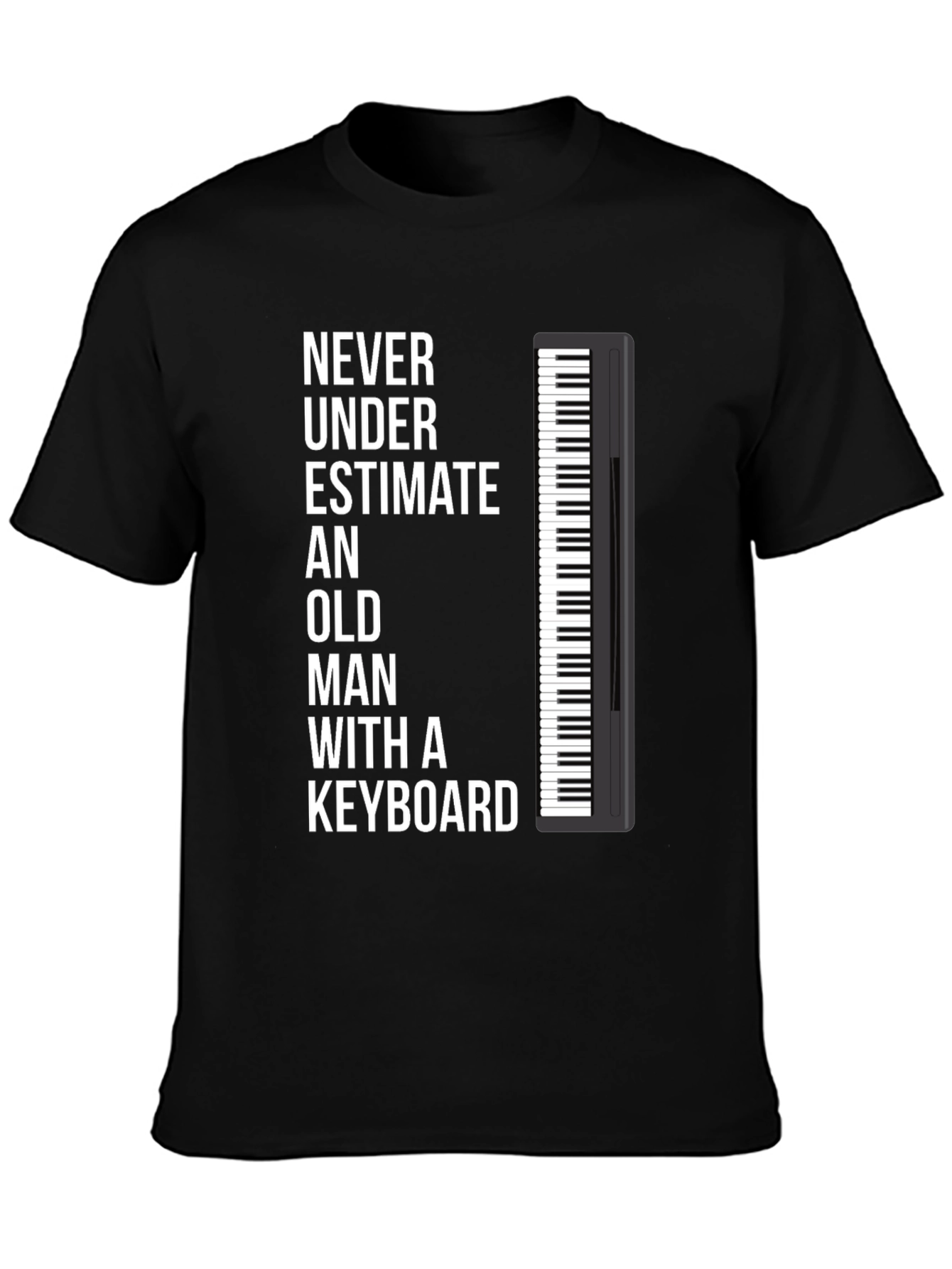 Never Underestimate Old Man Keyboard T-Shirt