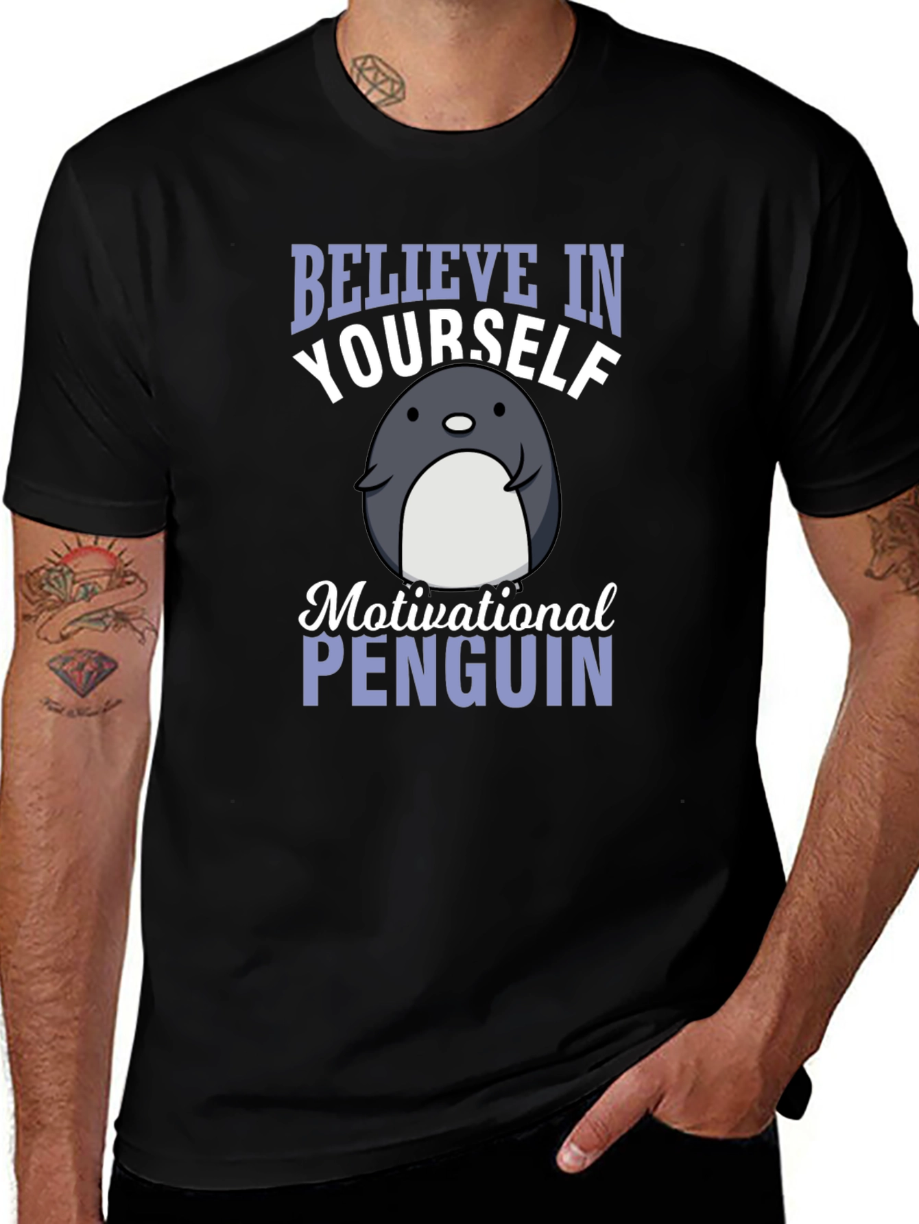Believe in Yourself Penguin Graphic T-Shirt