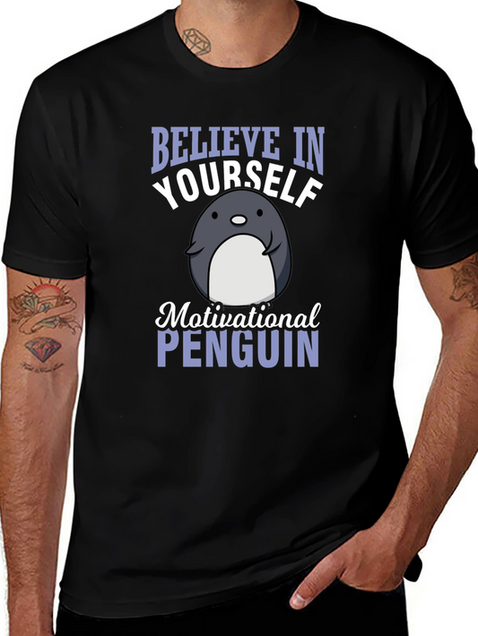 Believe in Yourself Penguin Graphic T-Shirt