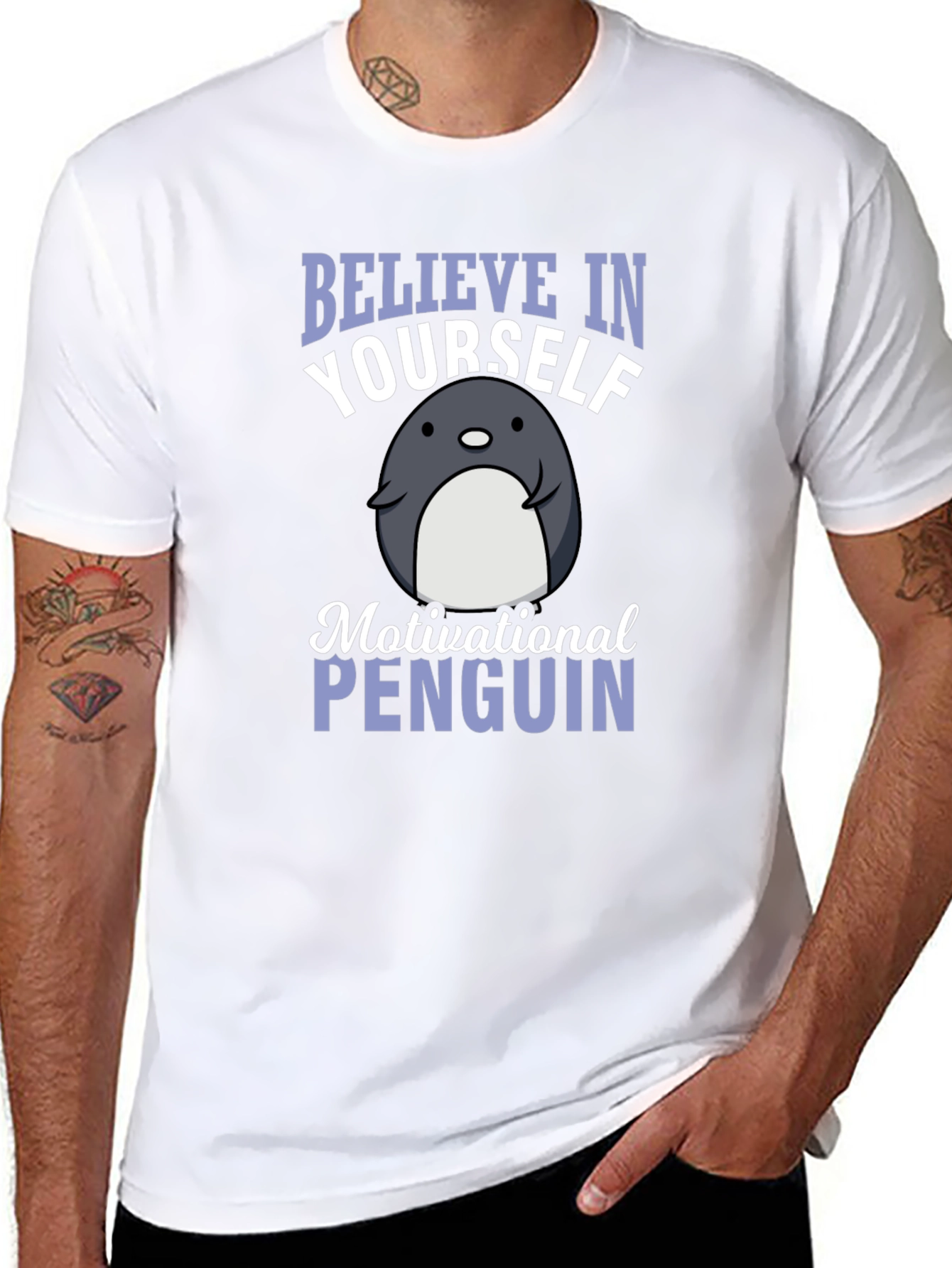 Believe in Yourself Penguin Graphic T-Shirt