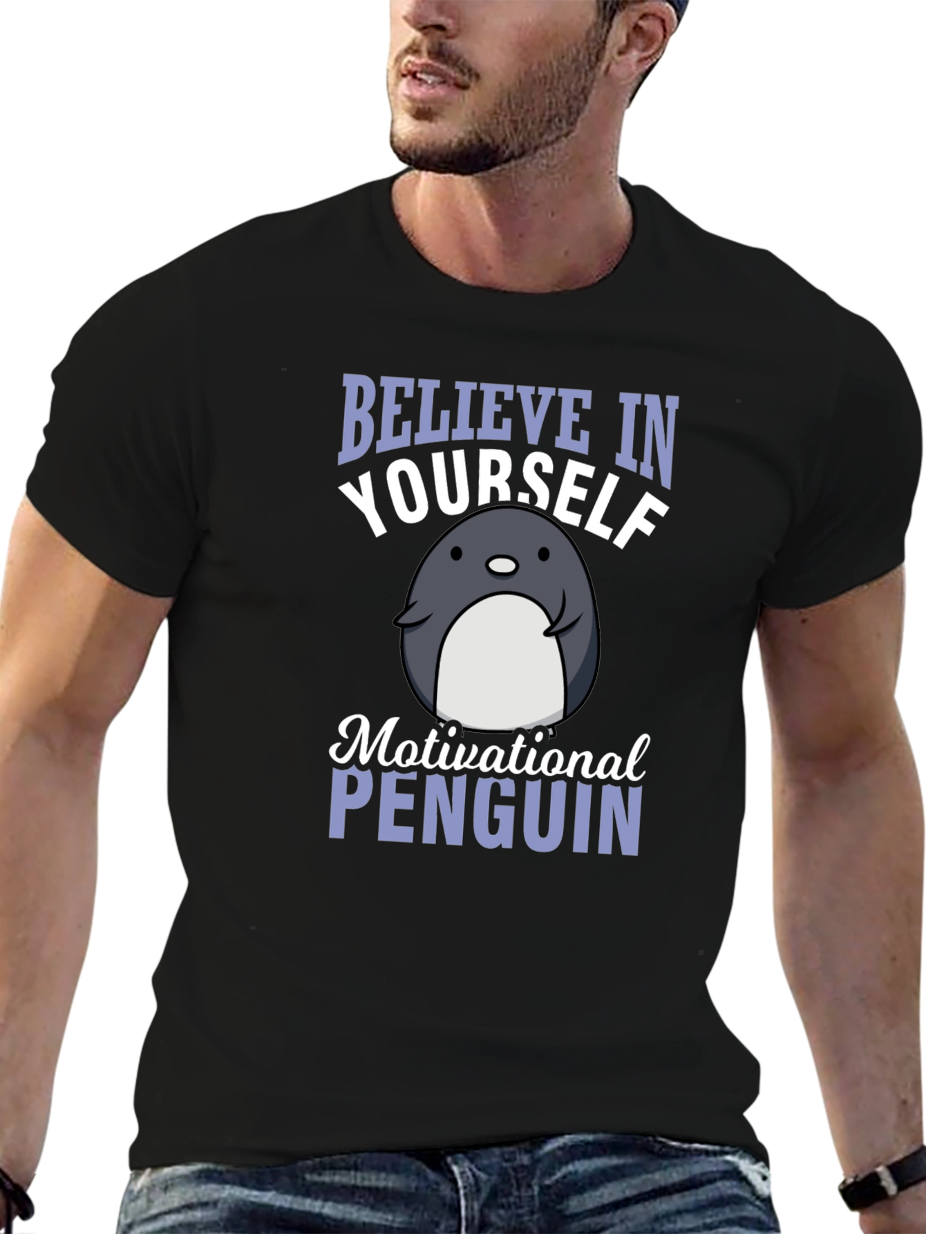 Believe in Yourself Penguin Graphic T-Shirt