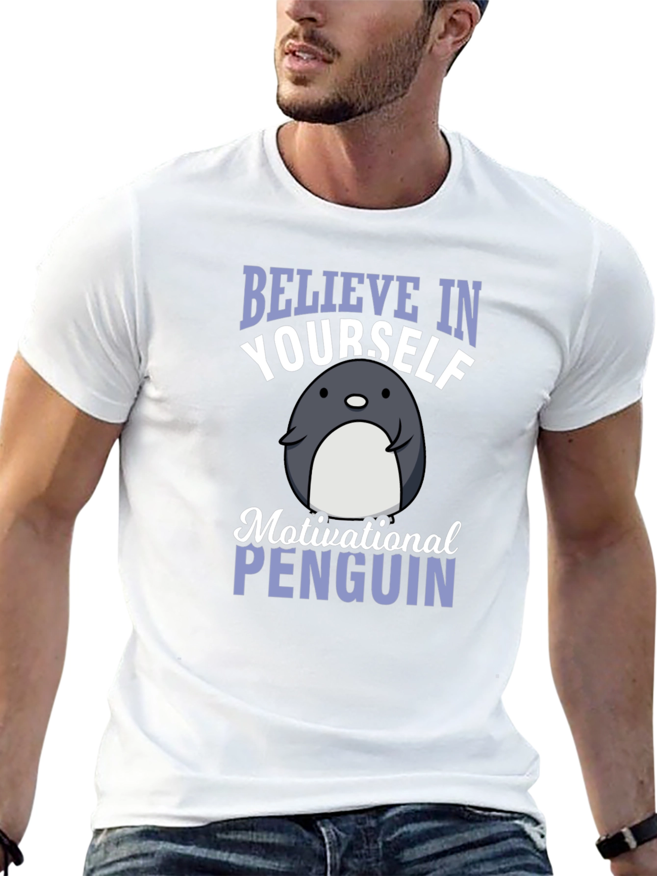 Believe in Yourself Penguin Graphic T-Shirt