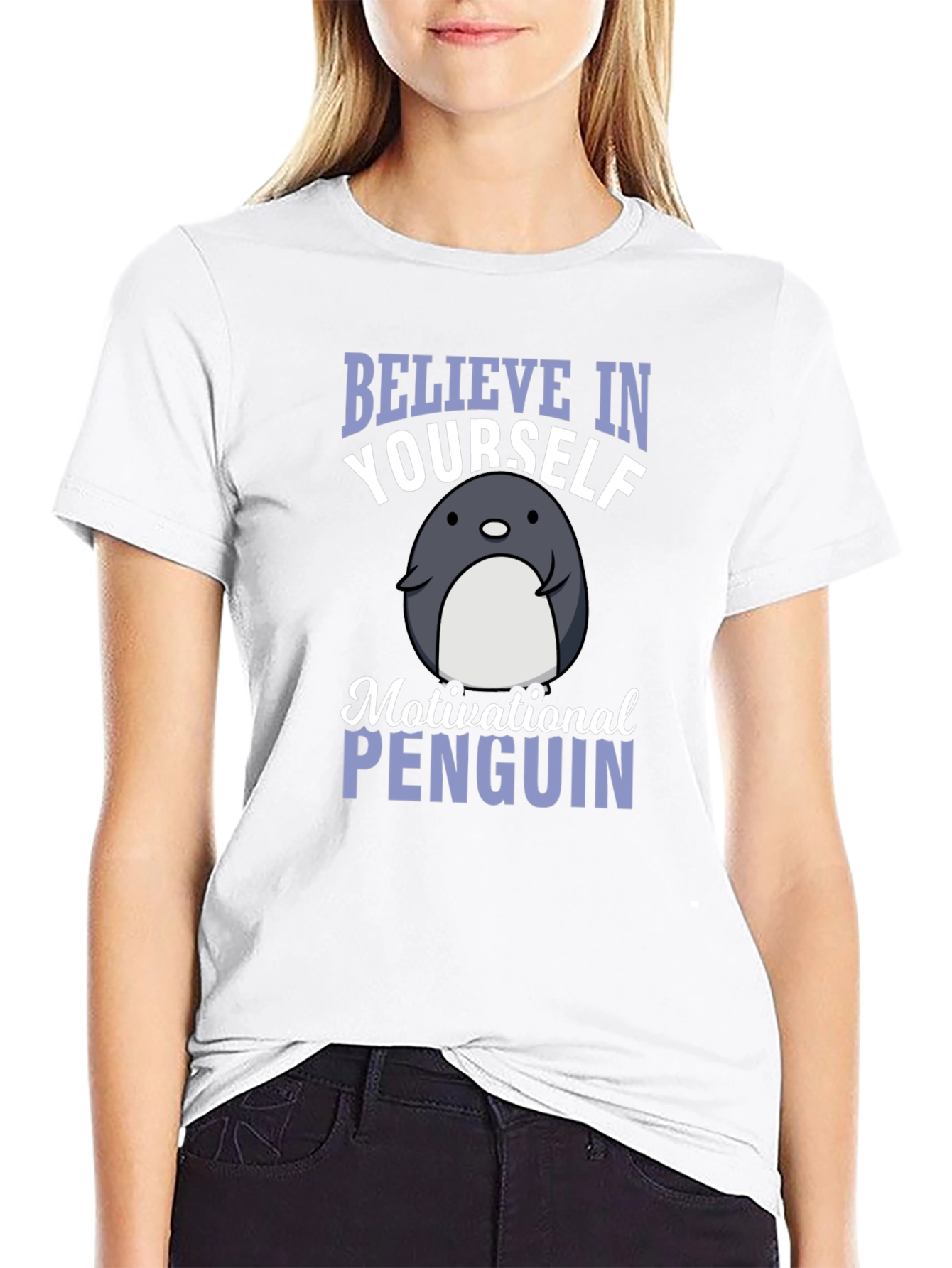 Believe in Yourself Penguin Graphic T-Shirt
