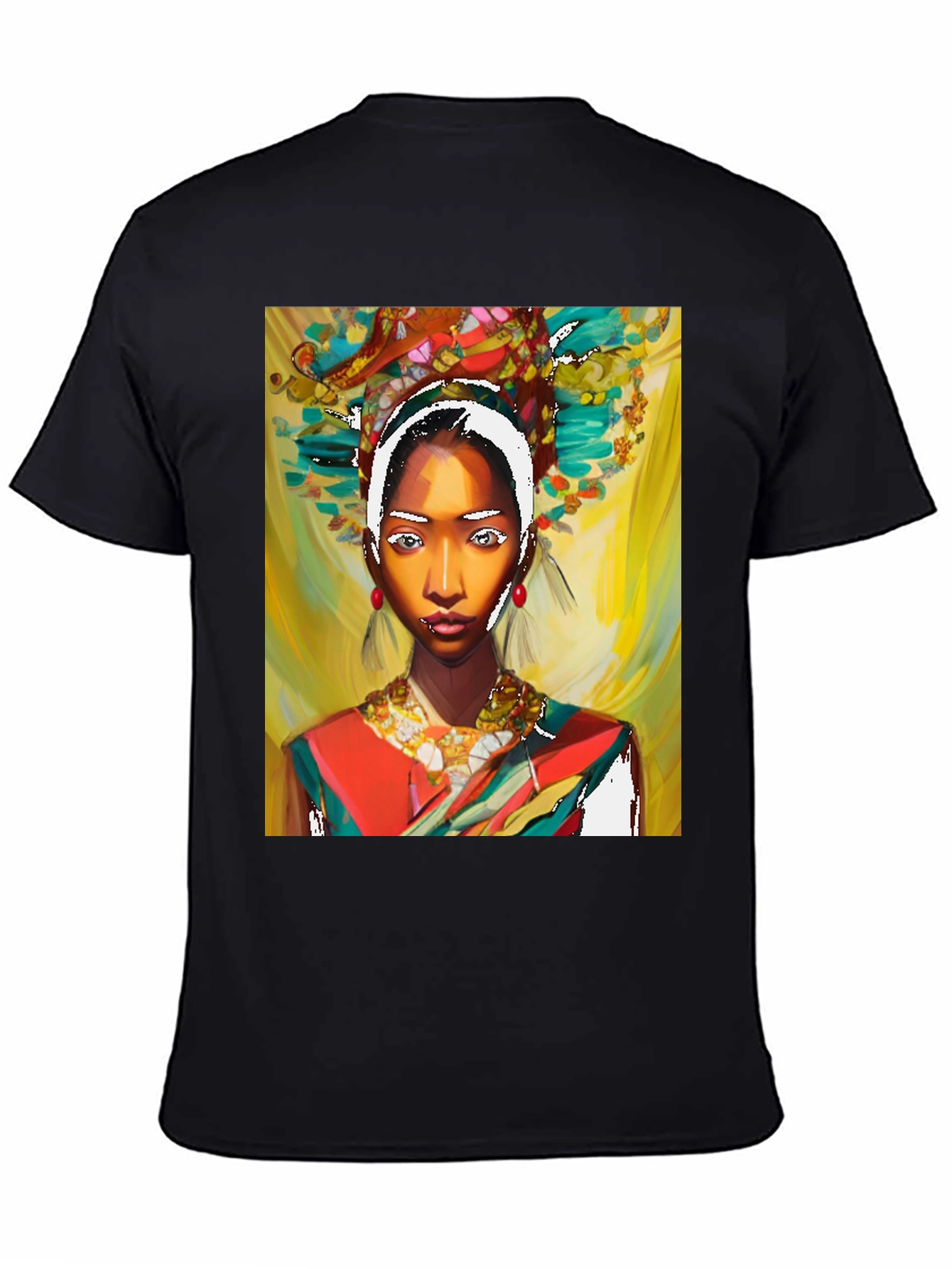 Artistic Woman Graphic Black T-Shirt