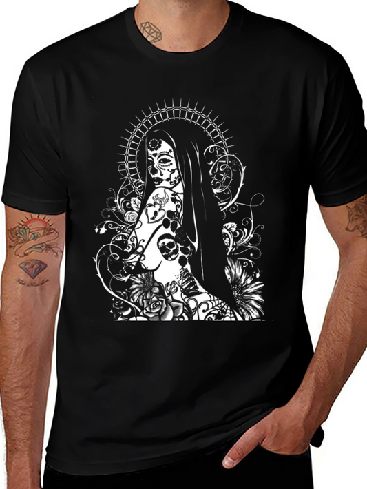 Sugar Skull Woman Graphic Tee - Black T-Shirt