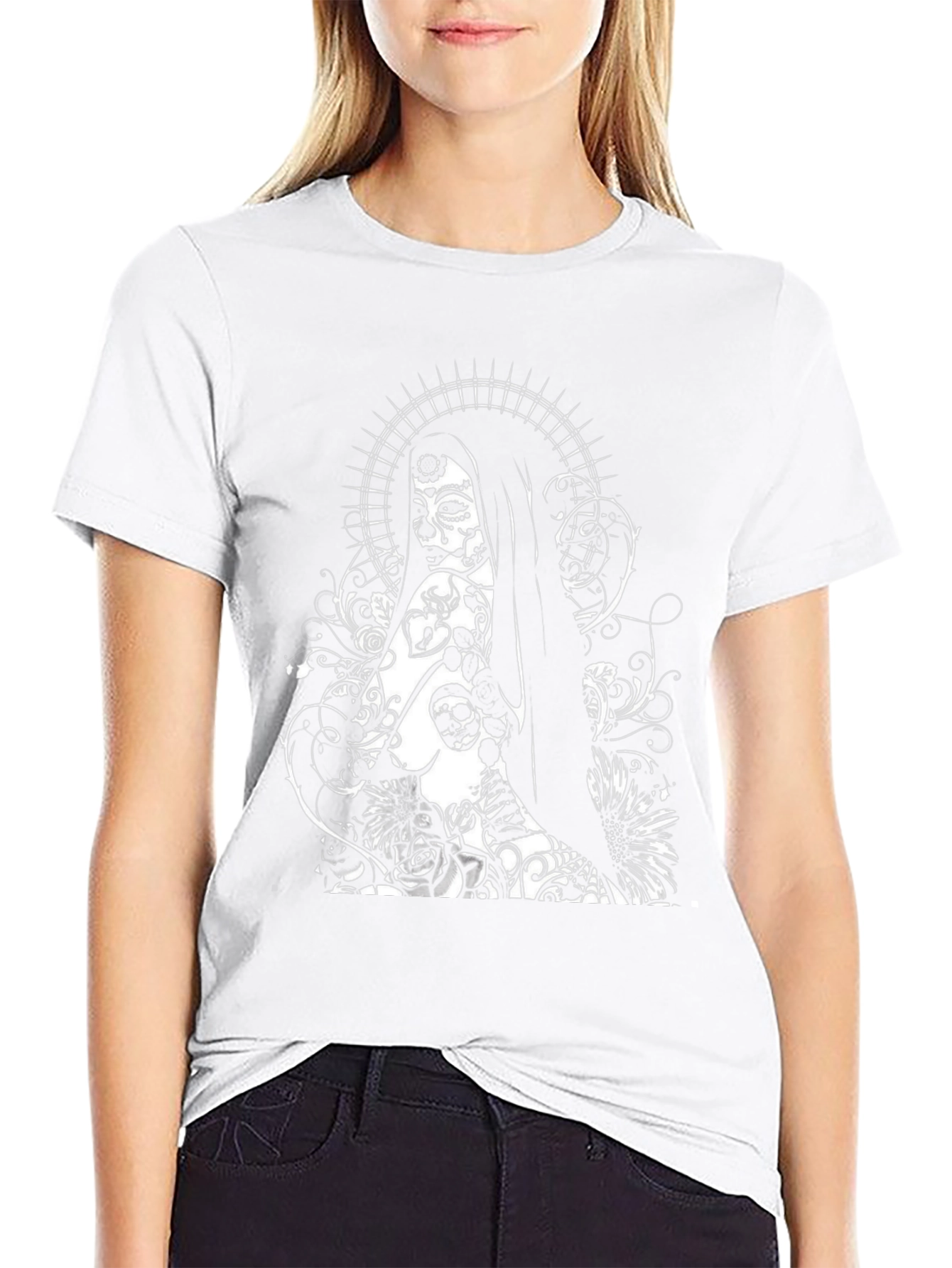 Sugar Skull Woman Graphic Tee - Black T-Shirt