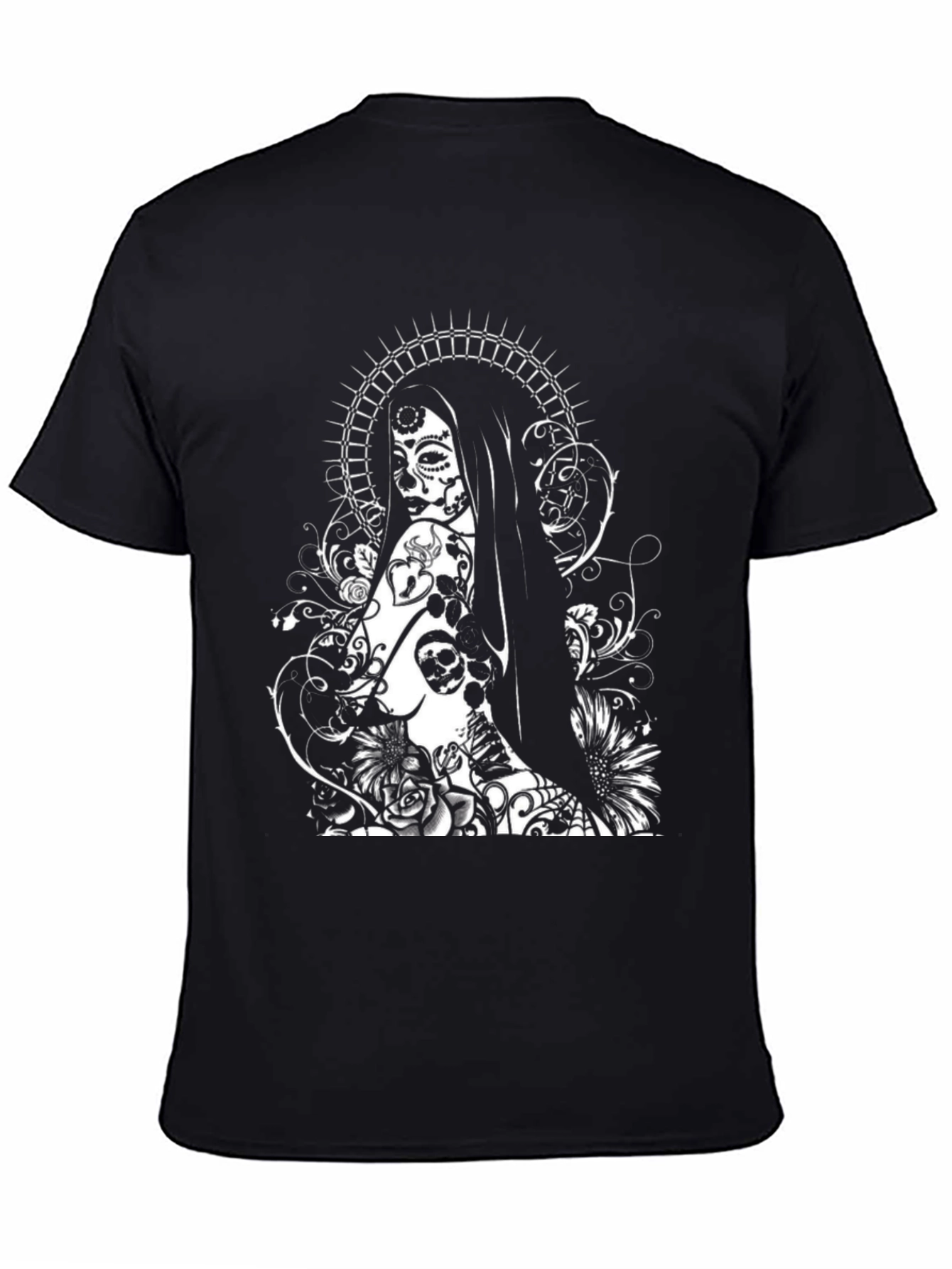 Sugar Skull Woman Graphic Tee - Black T-Shirt