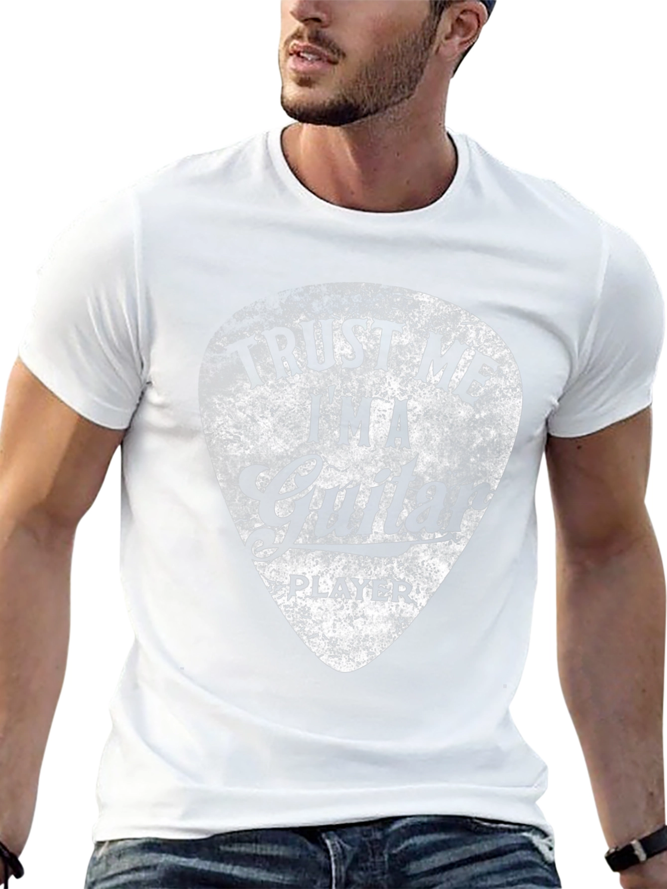 Trust Me Guitar Player Black Graphic T-Shirt