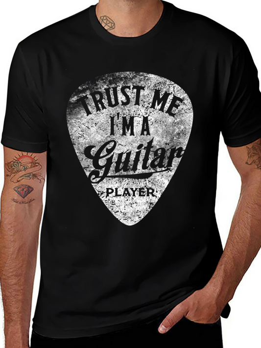 Trust Me Guitar Player Black Graphic T-Shirt