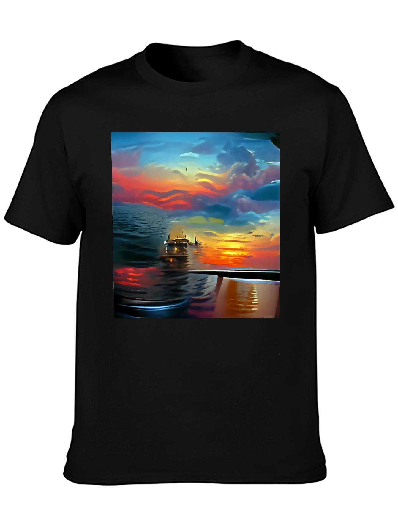 Sunset Cruise Graphic Tee - Stylish Mens Shirt