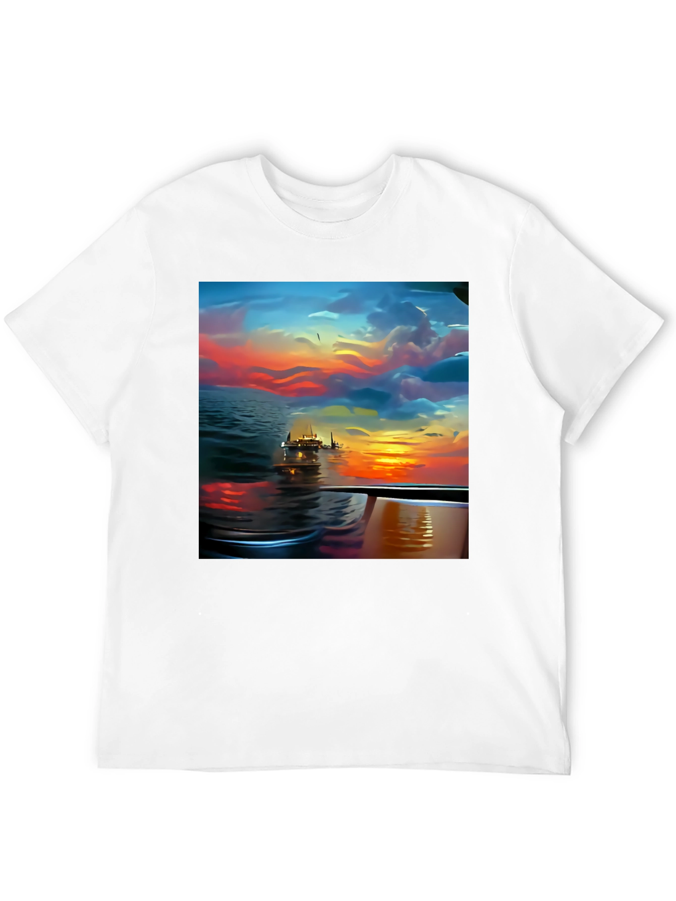 Sunset Cruise Graphic Tee - Stylish Mens Shirt