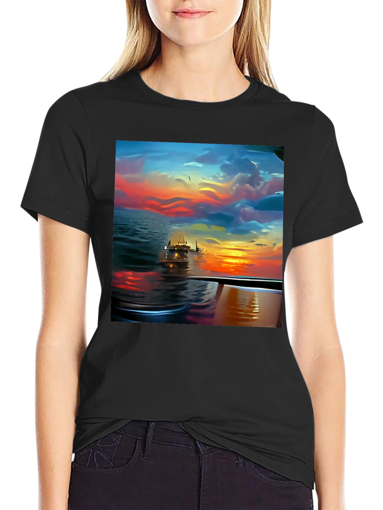 Sunset Cruise Graphic Tee - Stylish Mens Shirt