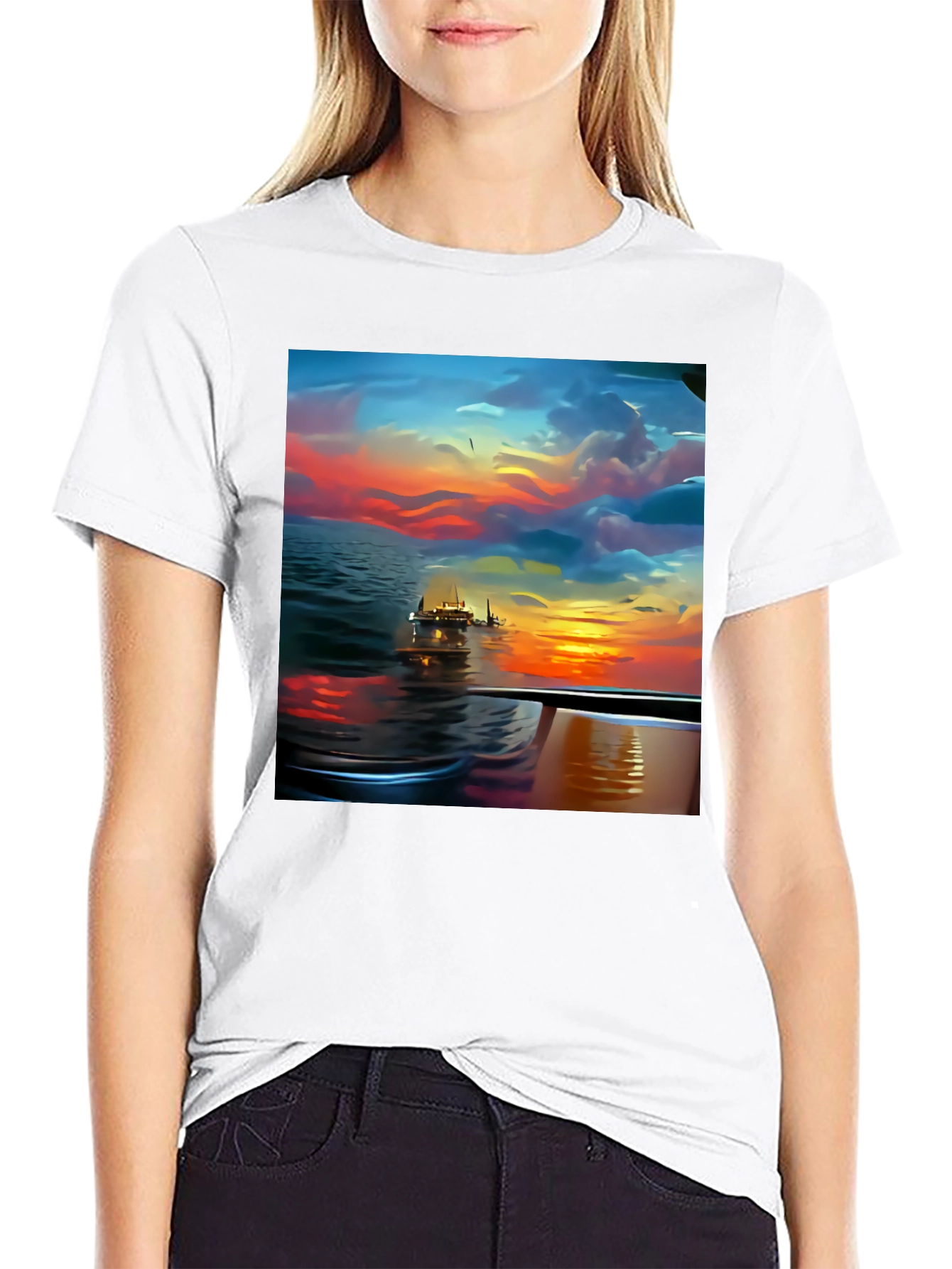 Sunset Cruise Graphic Tee - Stylish Mens Shirt