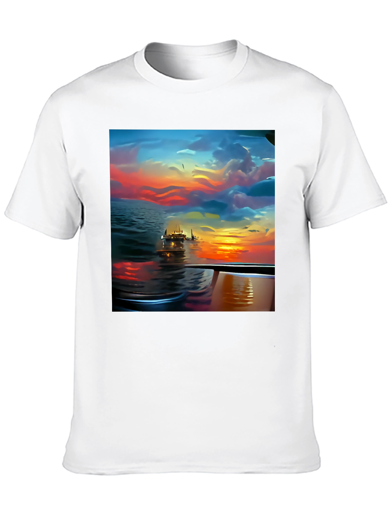 Sunset Cruise Graphic Tee - Stylish Mens Shirt