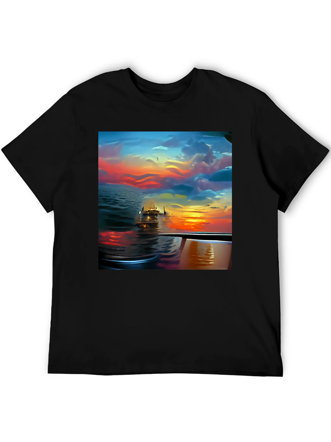 Sunset Cruise Graphic Tee - Stylish Mens Shirt