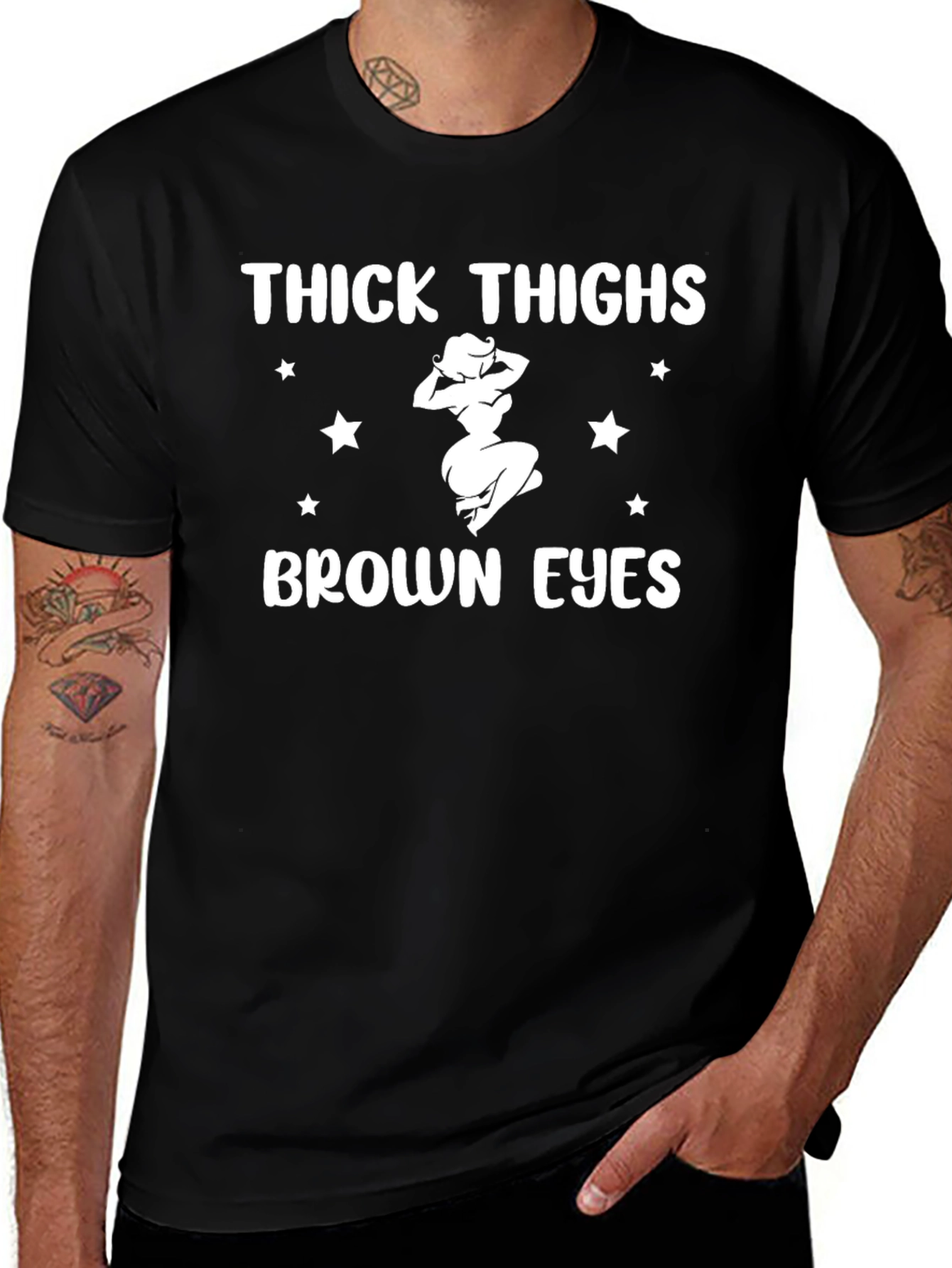 Thick Thighs Brown Eyes Graphic Tee