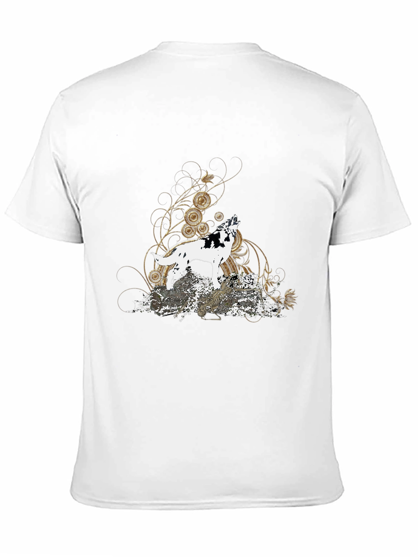 Wolf Howl Graphic Tee - Black Cotton Blend