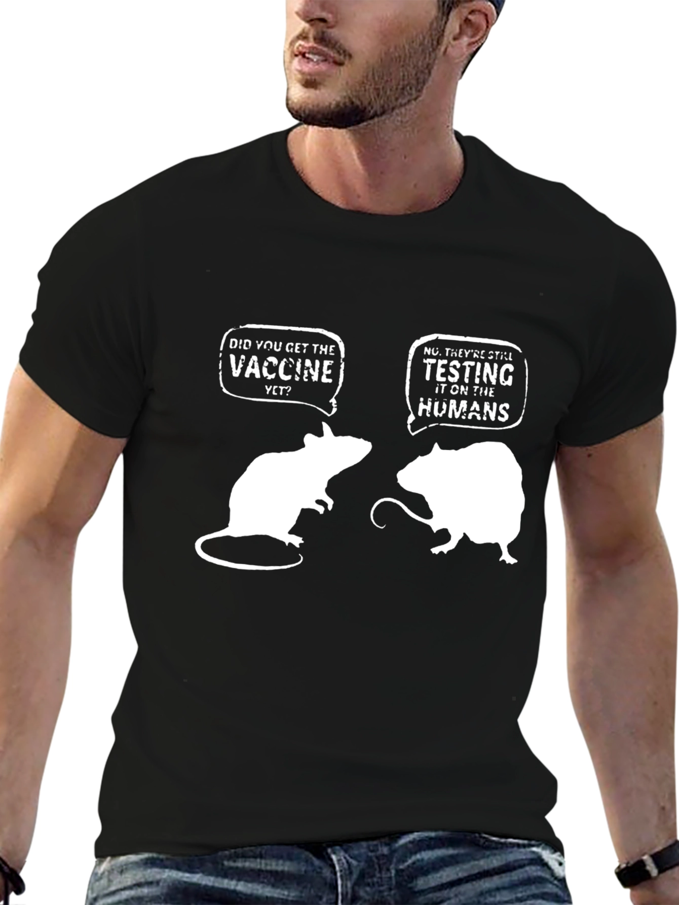 Vaccine Mice Humor Graphic T-Shirt