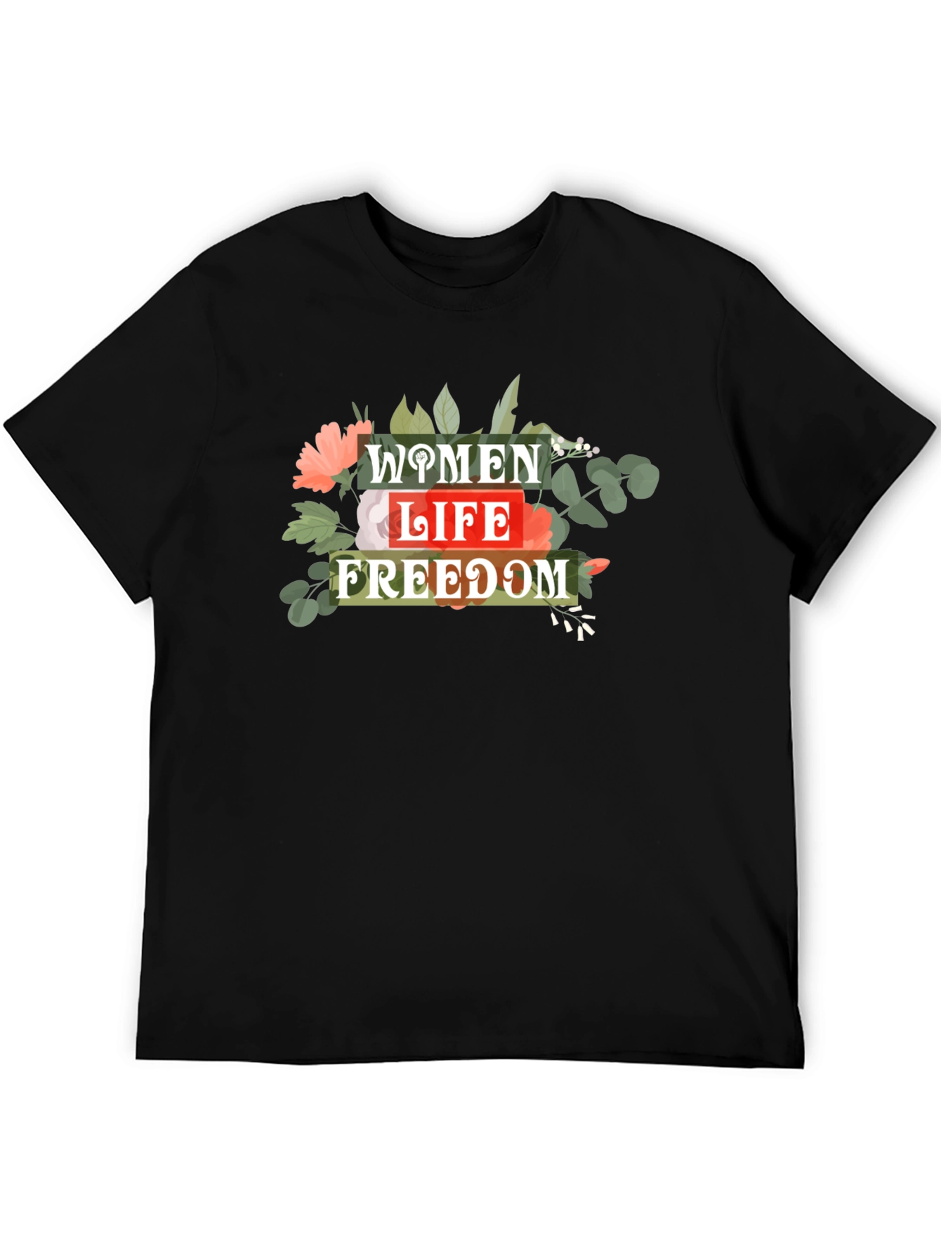 Women Life Freedom Graphic Tee - Black