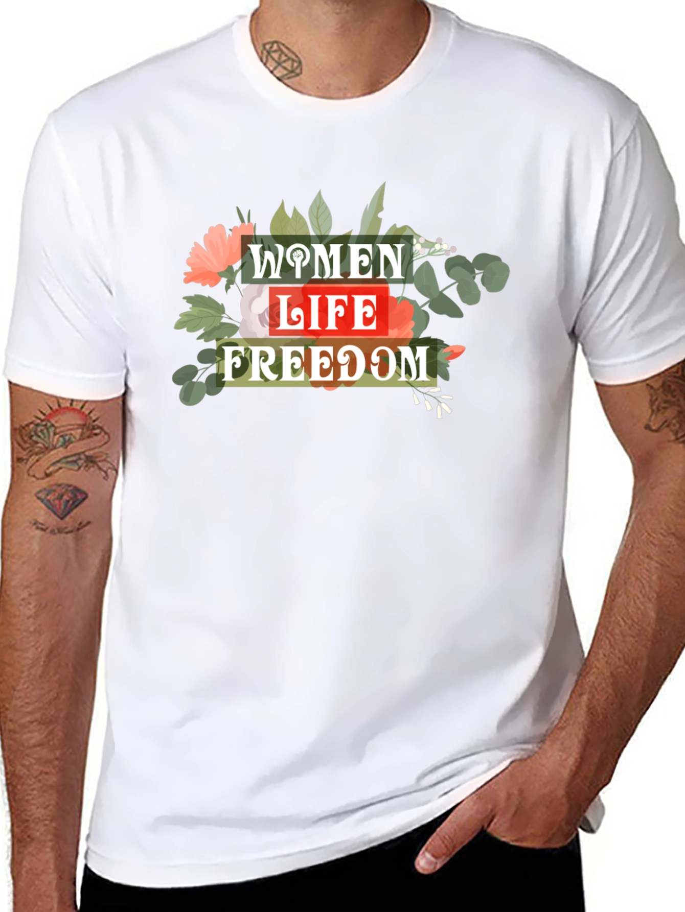 Women Life Freedom Graphic Tee - Black