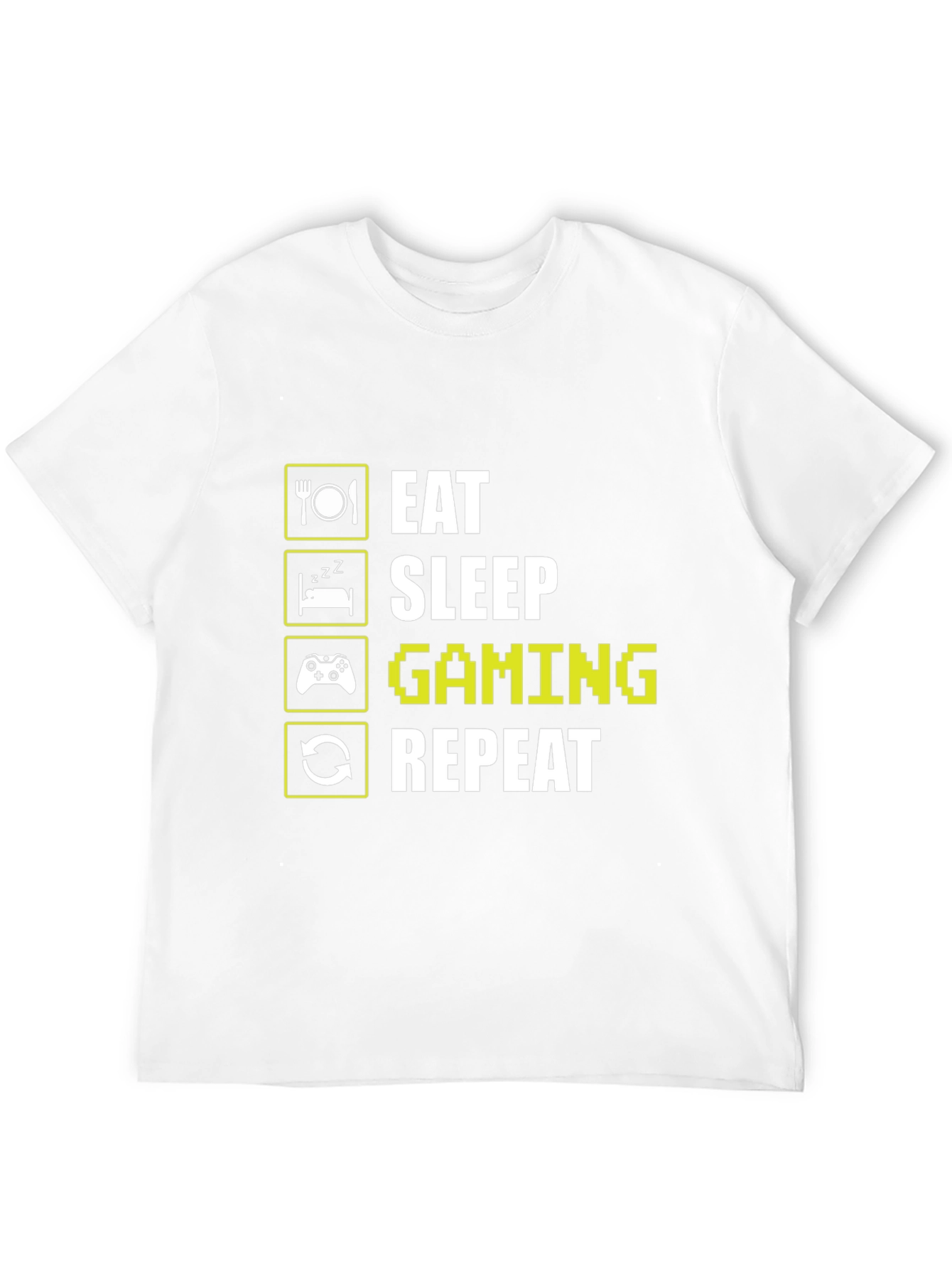Eat Sleep Gaming Repeat Black T-Shirt