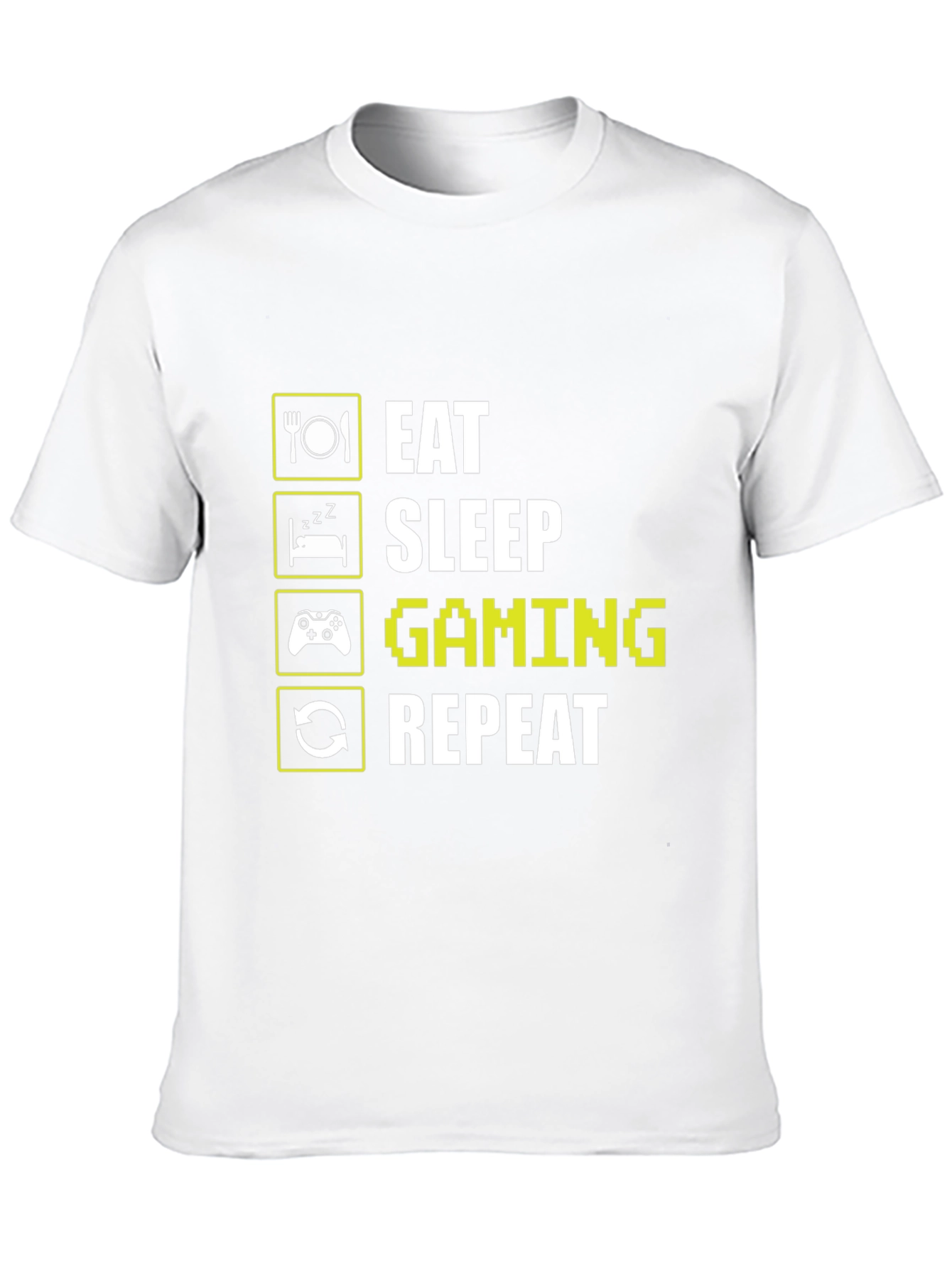 Eat Sleep Gaming Repeat Black T-Shirt