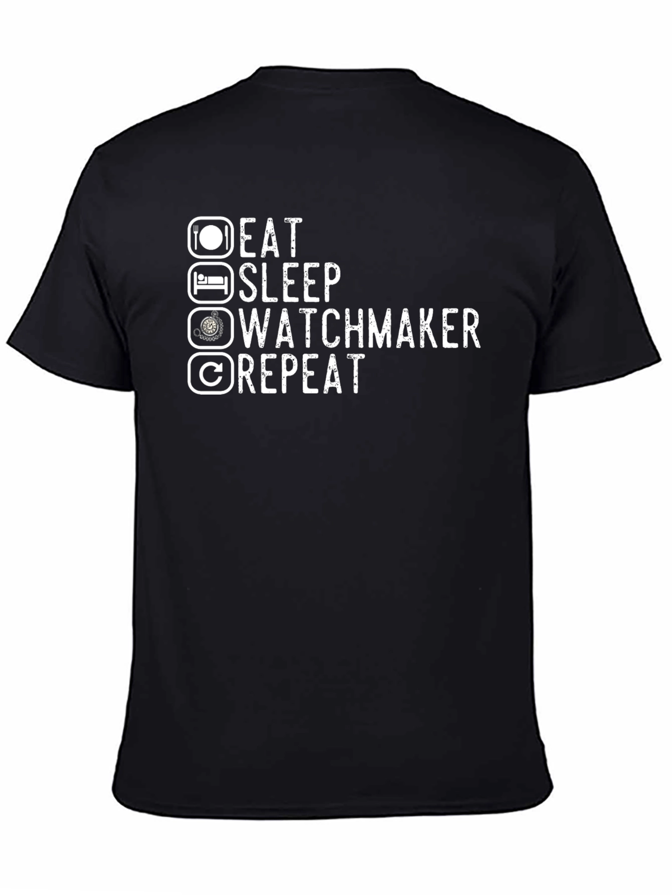 Eat Sleep Watchmaker Repeat Black T-Shirt