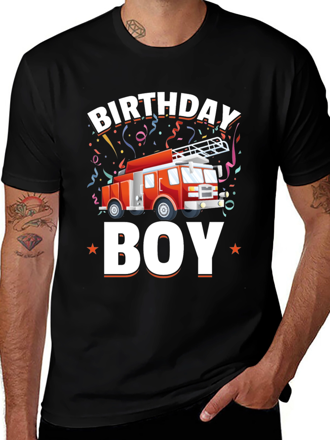 Birthday Boy Firetruck T-Shirt