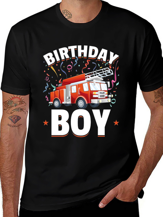Birthday Boy Firetruck T-Shirt