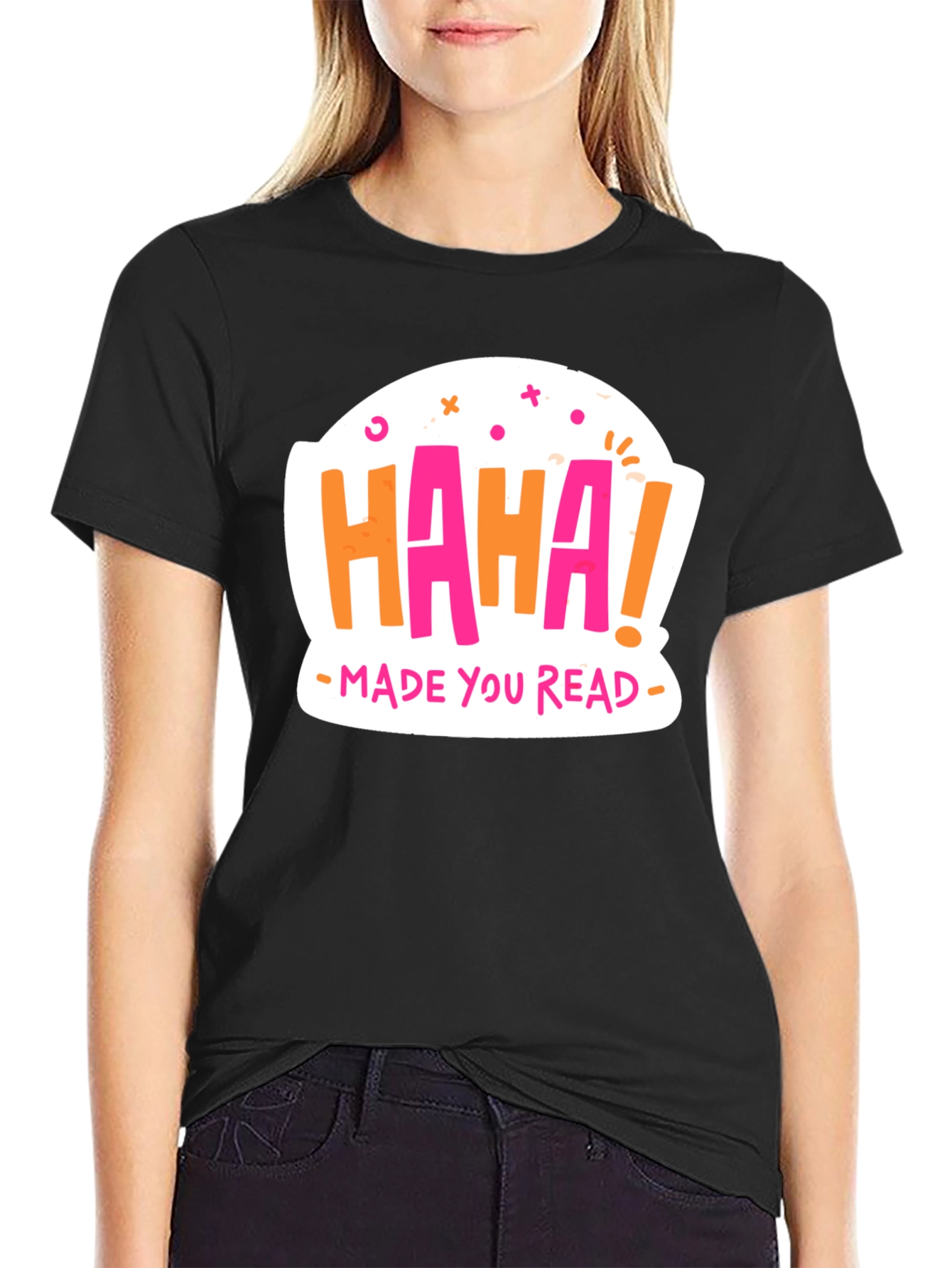 Haha Made You Read Graphic Tee - Black