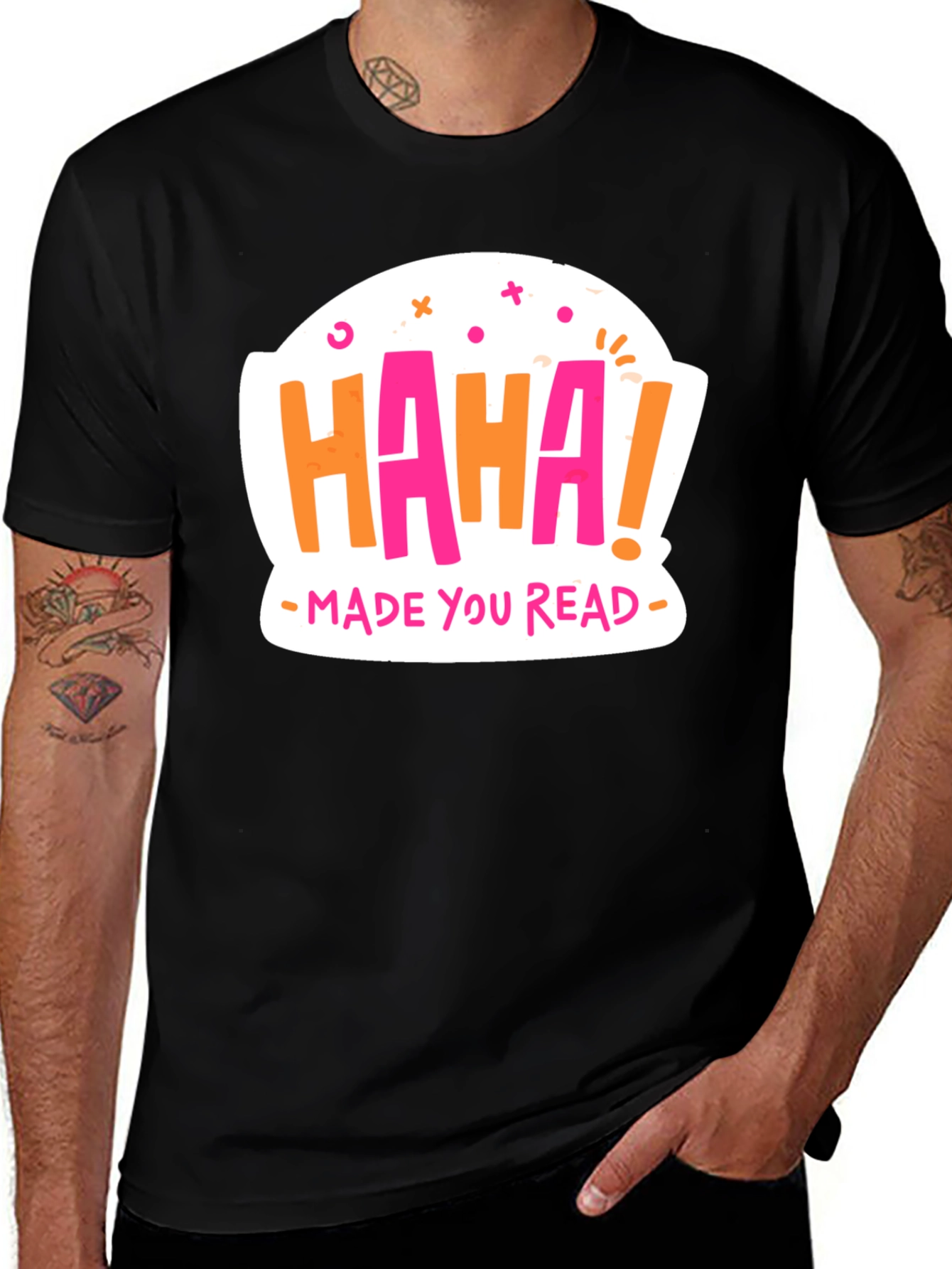 Haha Made You Read Graphic Tee - Black