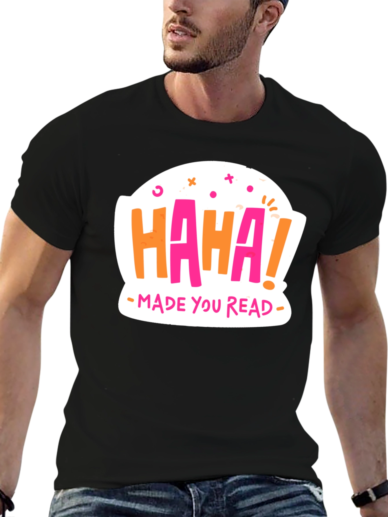 Haha Made You Read Graphic Tee - Black
