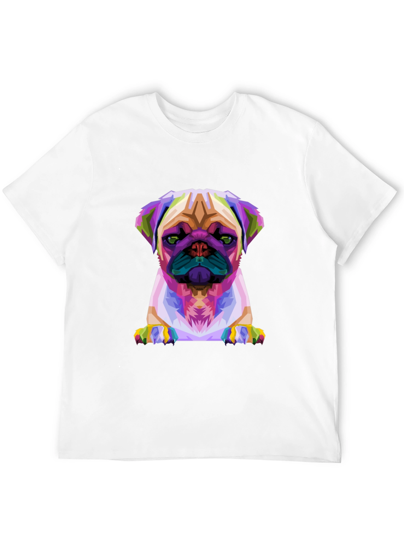 Geometric Pug Graphic Tee - Modern Dog Lover T-Shirt