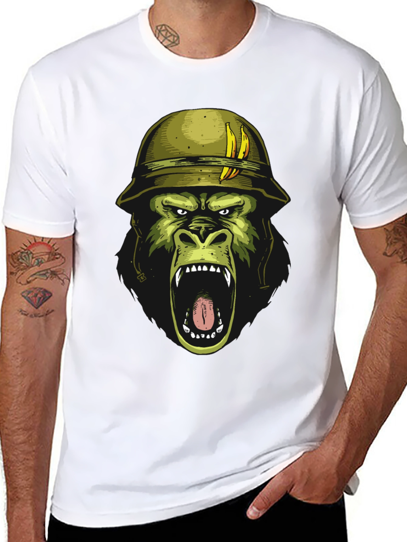 Gorilla Soldier Graphic Tee - Black