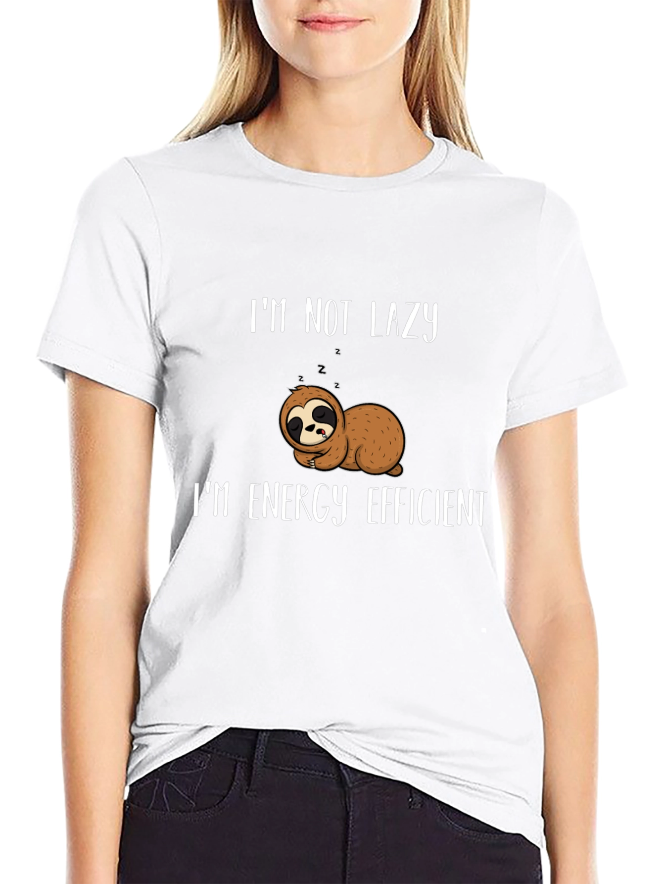 Lazy Sloth Energy Efficient Funny Graphic Tee