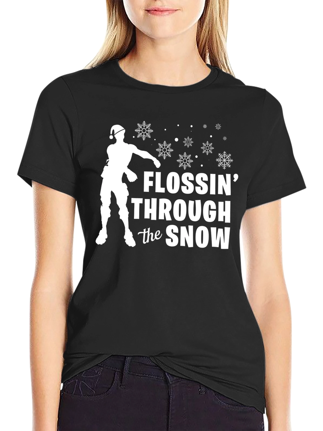 Flossin Through the Snow Christmas T-Shirt