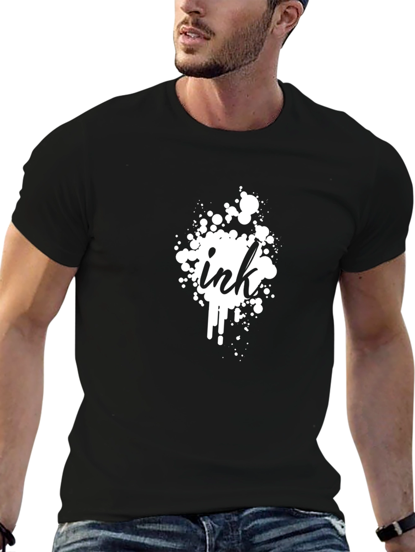 Ink Splatter Graphic T-Shirt - Modern Black Tee