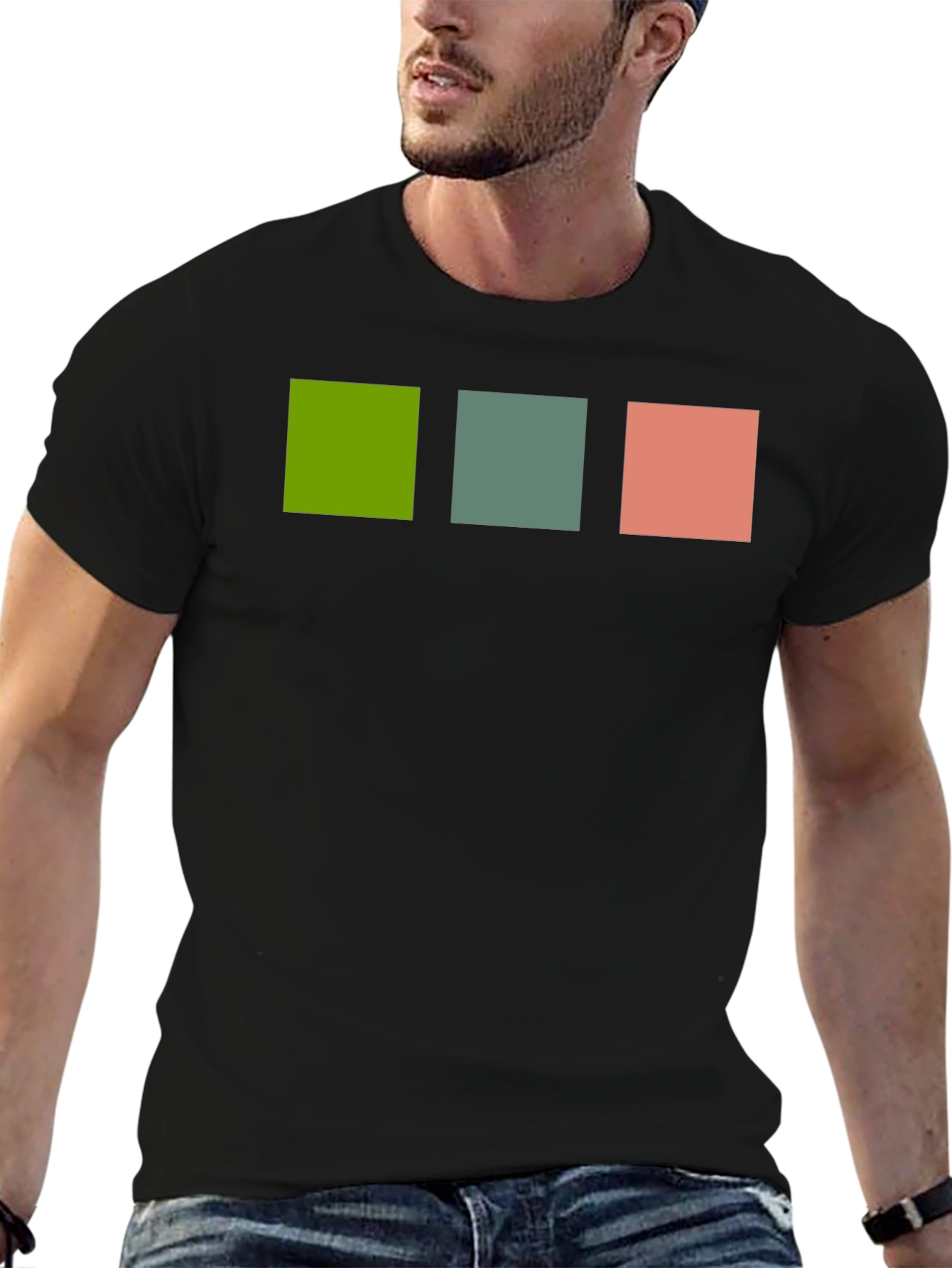 Modern Squares Tee - Black Casual Shirt