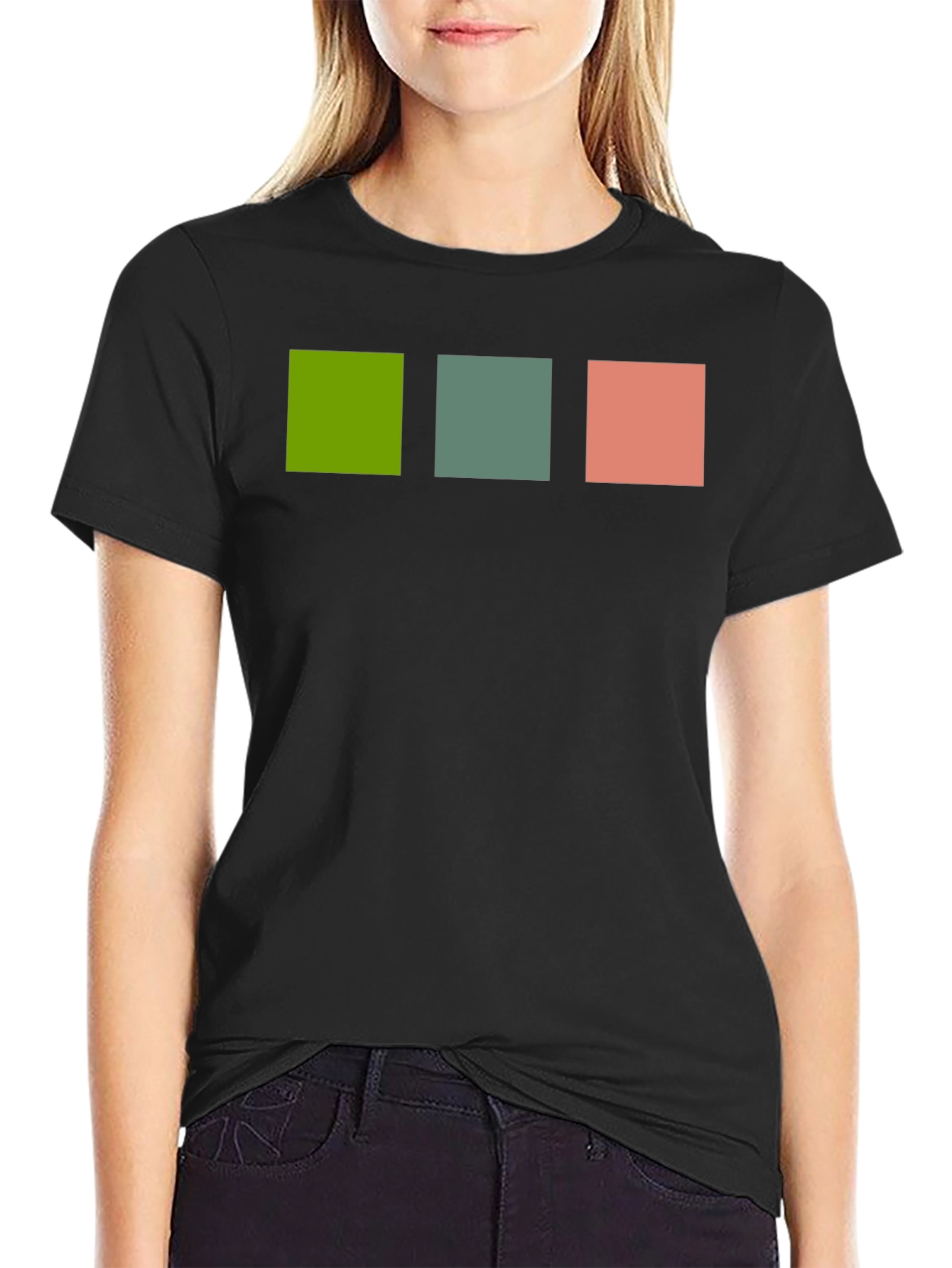 Modern Squares Tee - Black Casual Shirt