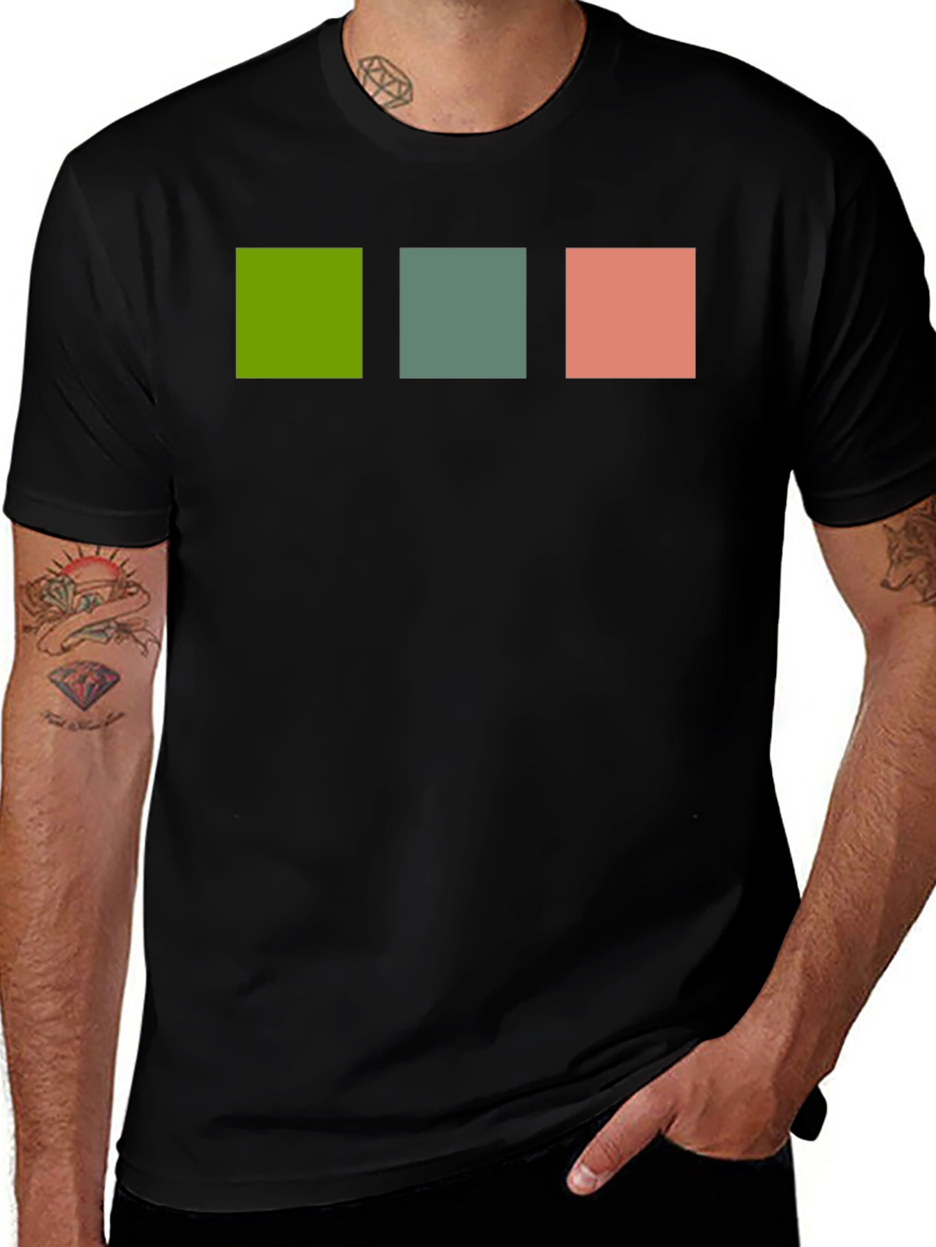 Modern Squares Tee - Black Casual Shirt