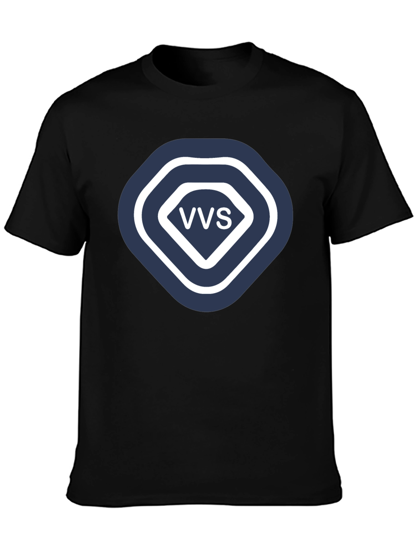 VVS Diamond Logo Graphic T-Shirt - Stylish Black Tee