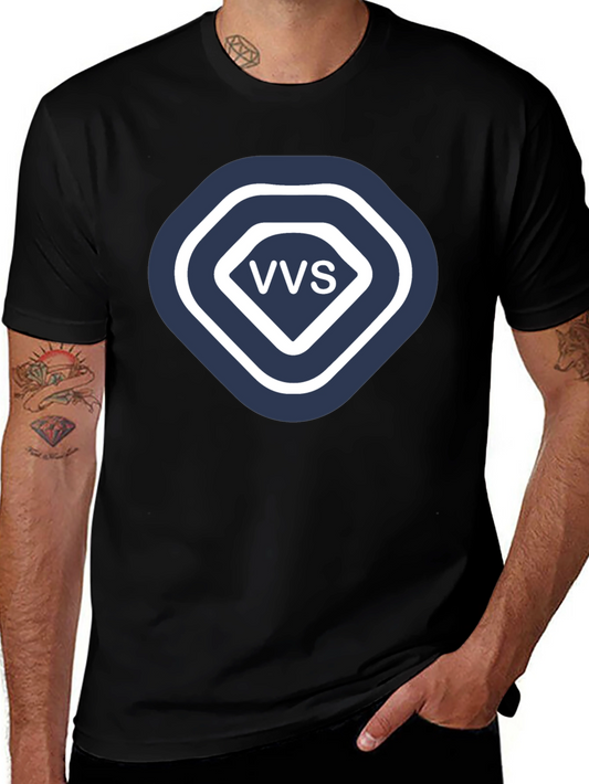 VVS Diamond Logo Graphic T-Shirt - Stylish Black Tee