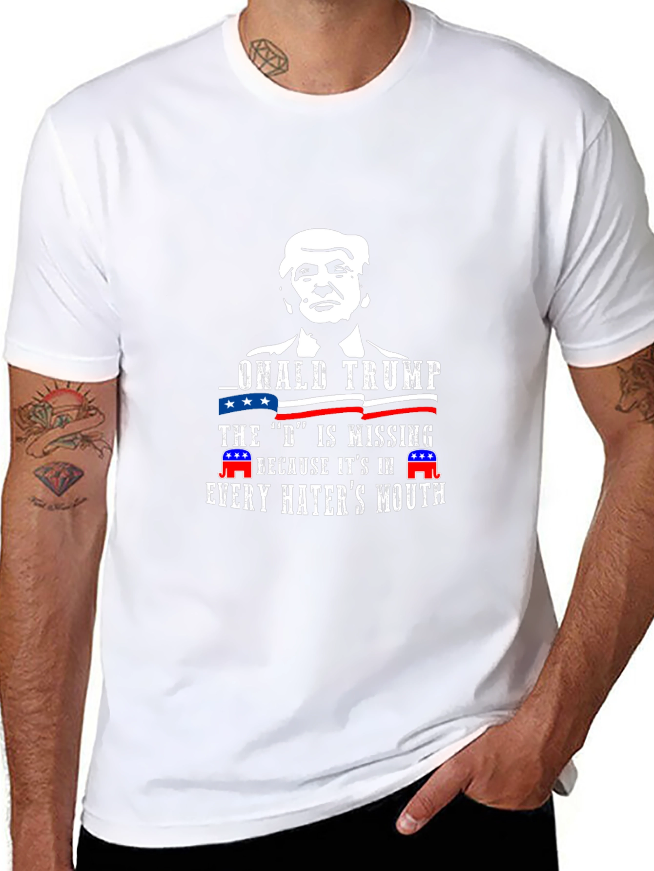 Donald Trump D Missing Haters Mouth T-Shirt
