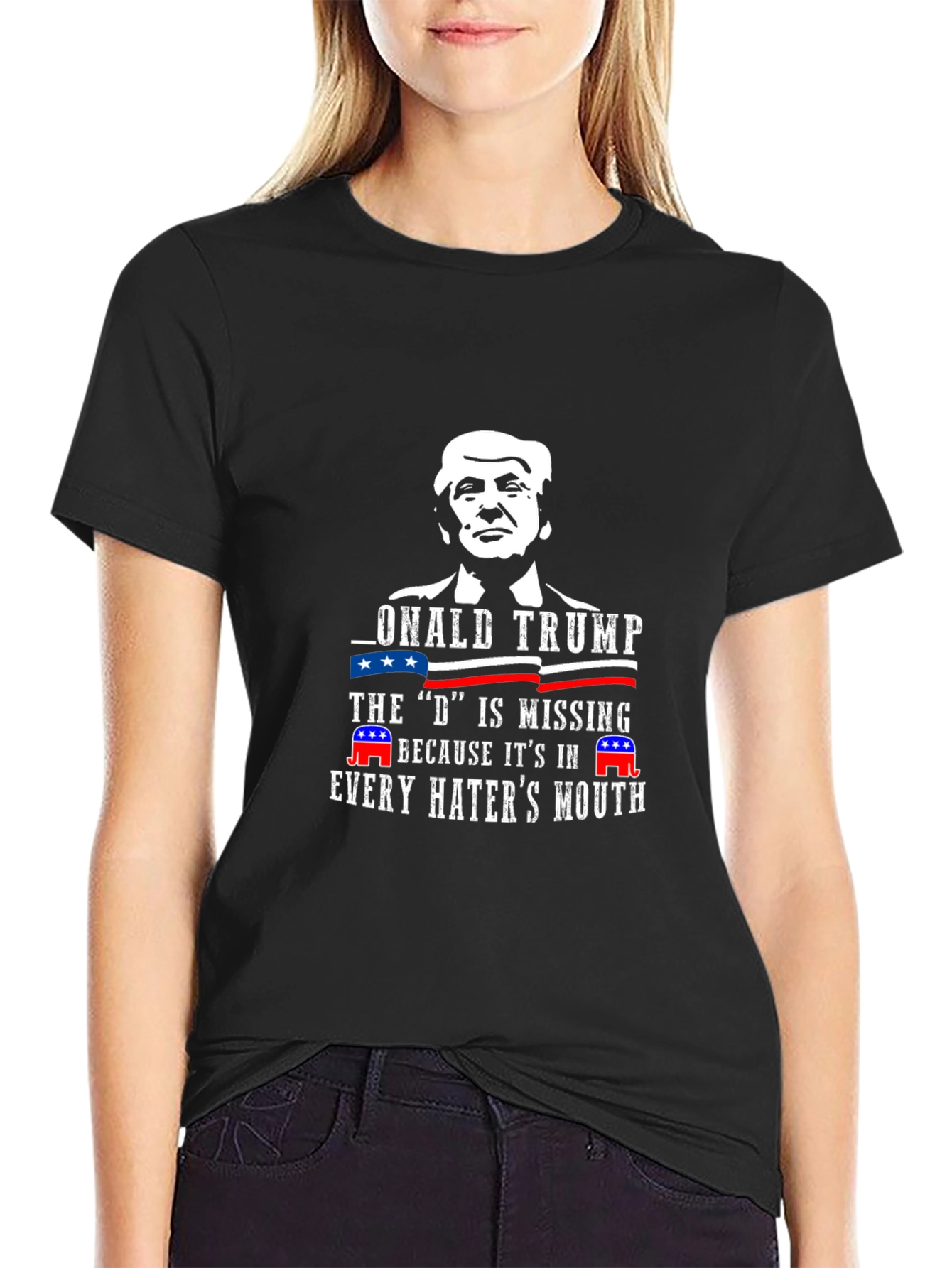 Donald Trump D Missing Haters Mouth T-Shirt