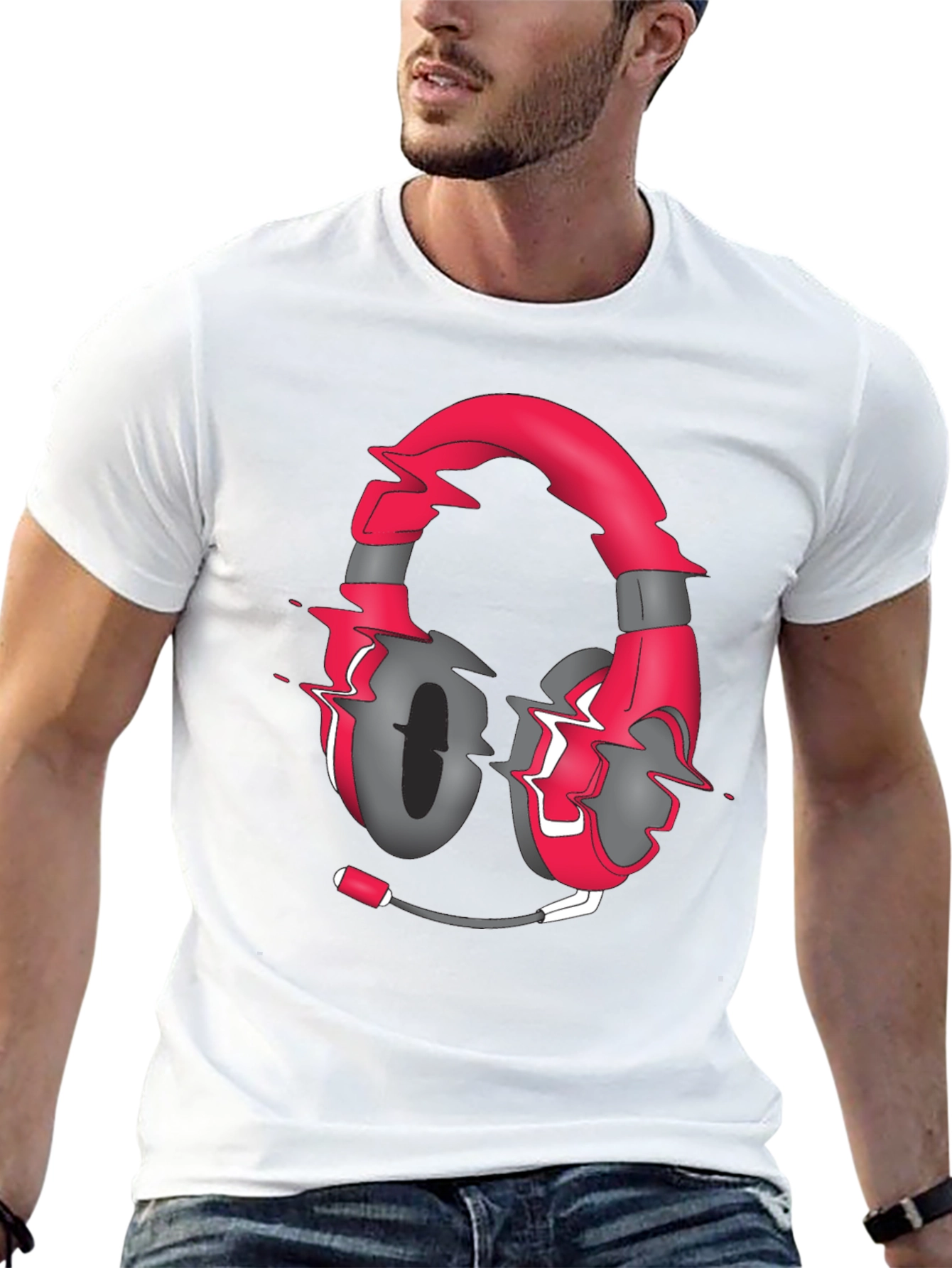 Gaming Headset Graphic Tee - Stylish Gamer Shirt