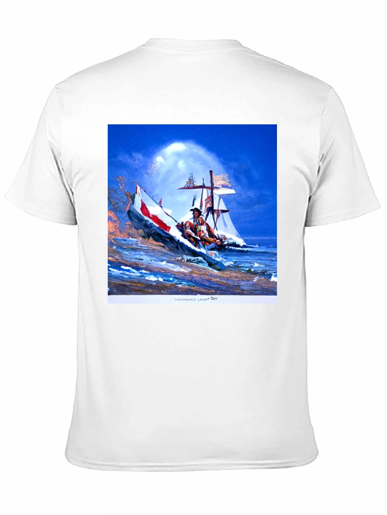 Black T-Shirt with Native American Art Print