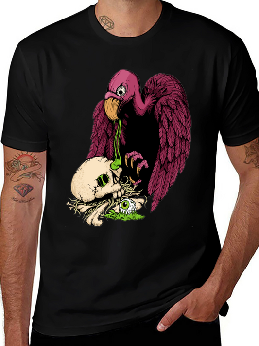 Skull & Vulture Graphic Tee - Unique Design