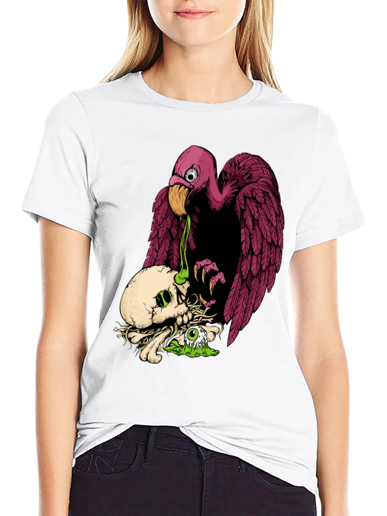 Skull & Vulture Graphic Tee - Unique Design