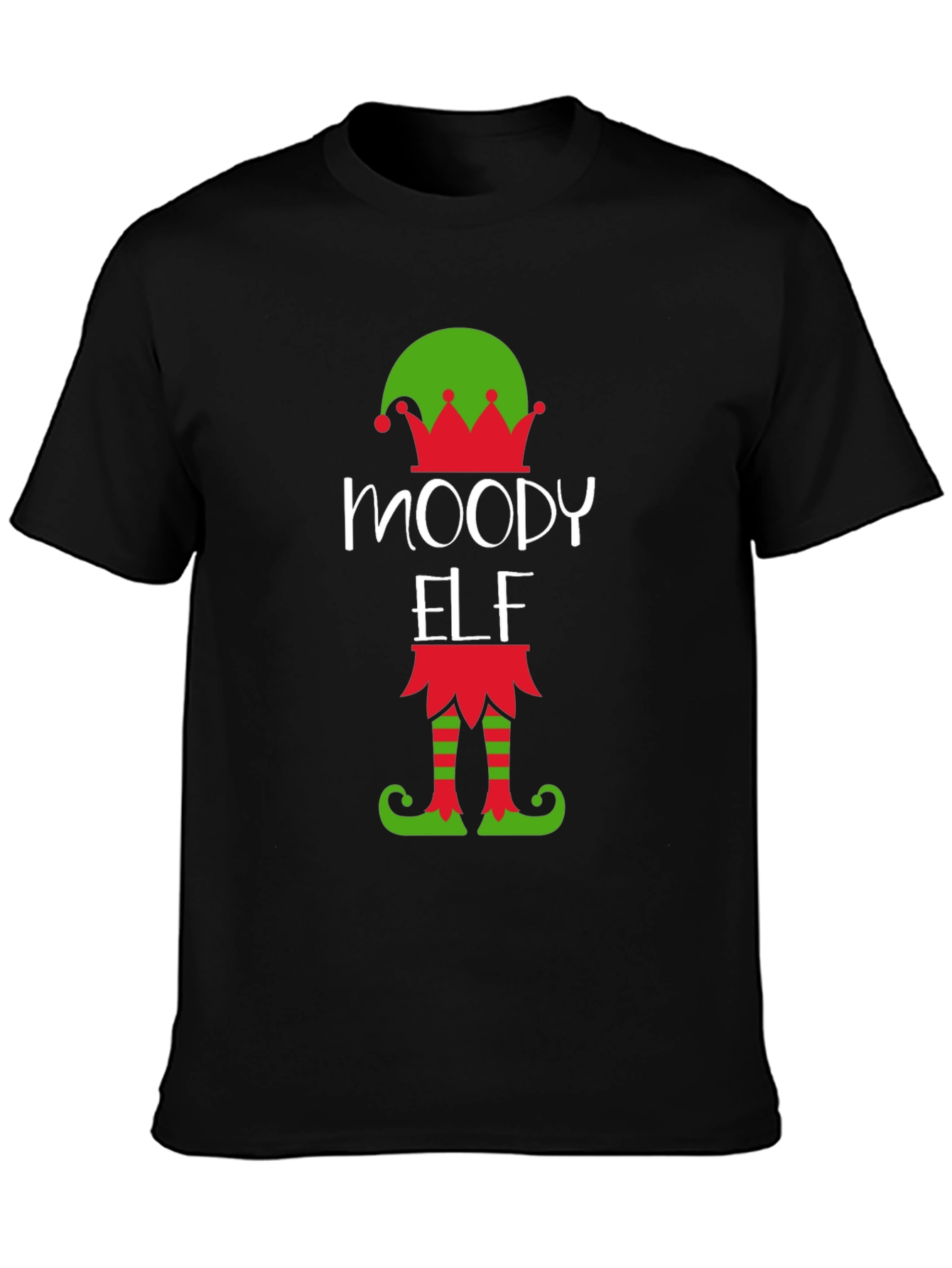 Moody Elf Christmas Graphic Tee